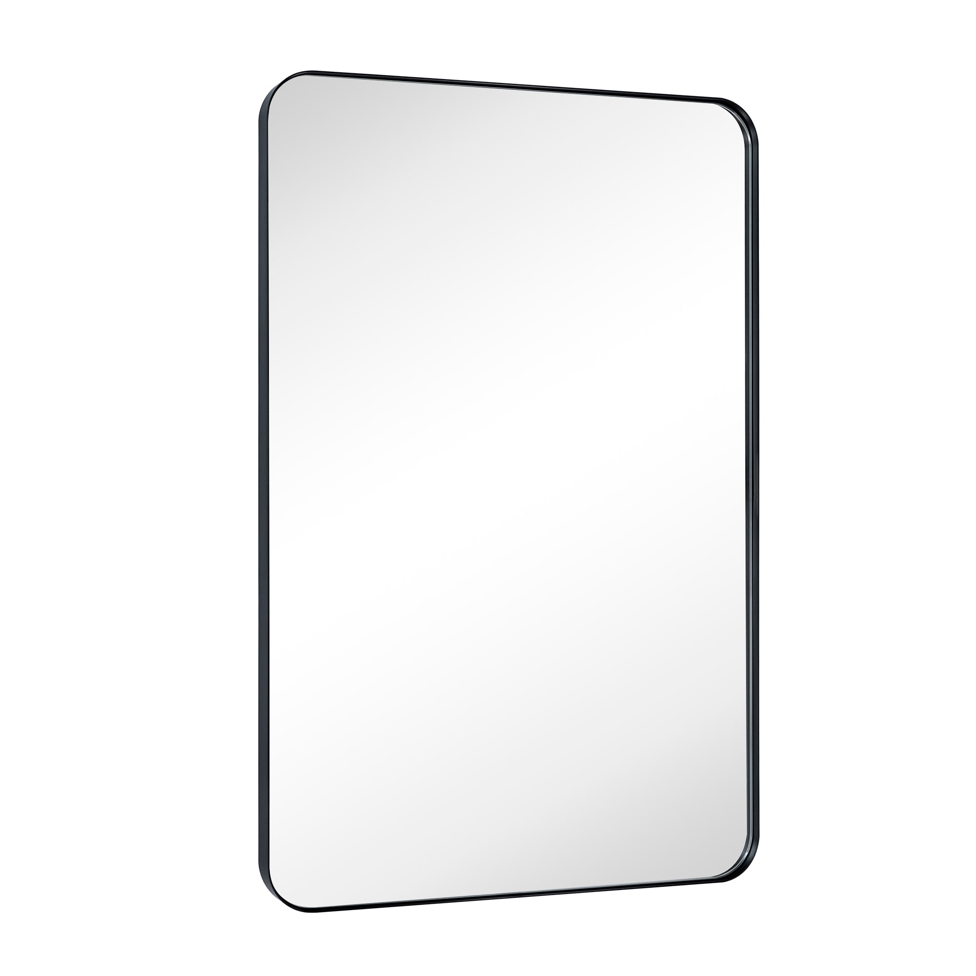 TEHOME GC-00126 1" Kengston Rec Mirror 24-in x 36-in Framed Rectangle Bathroom Vanity Mirror ( Matt Black )