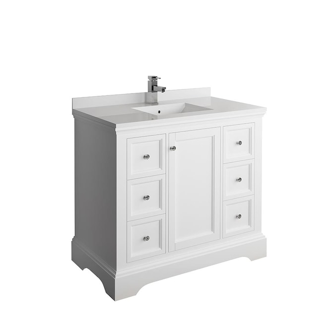 Fresca Windsor 40 In Matte White, 40 Inch Bathroom Vanity With Top And Sink