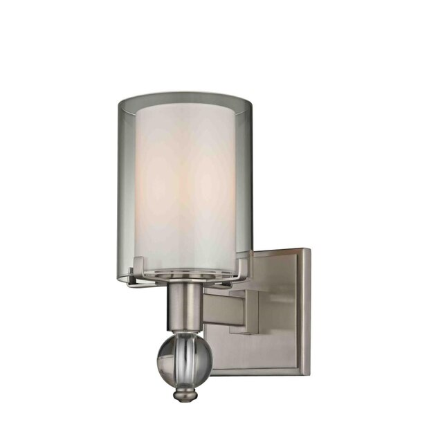 Allen Roth Sofia 5 In W 1 Light, Burbank 3 Light Brushed Nickel Chandelier With Dual Glass Shades