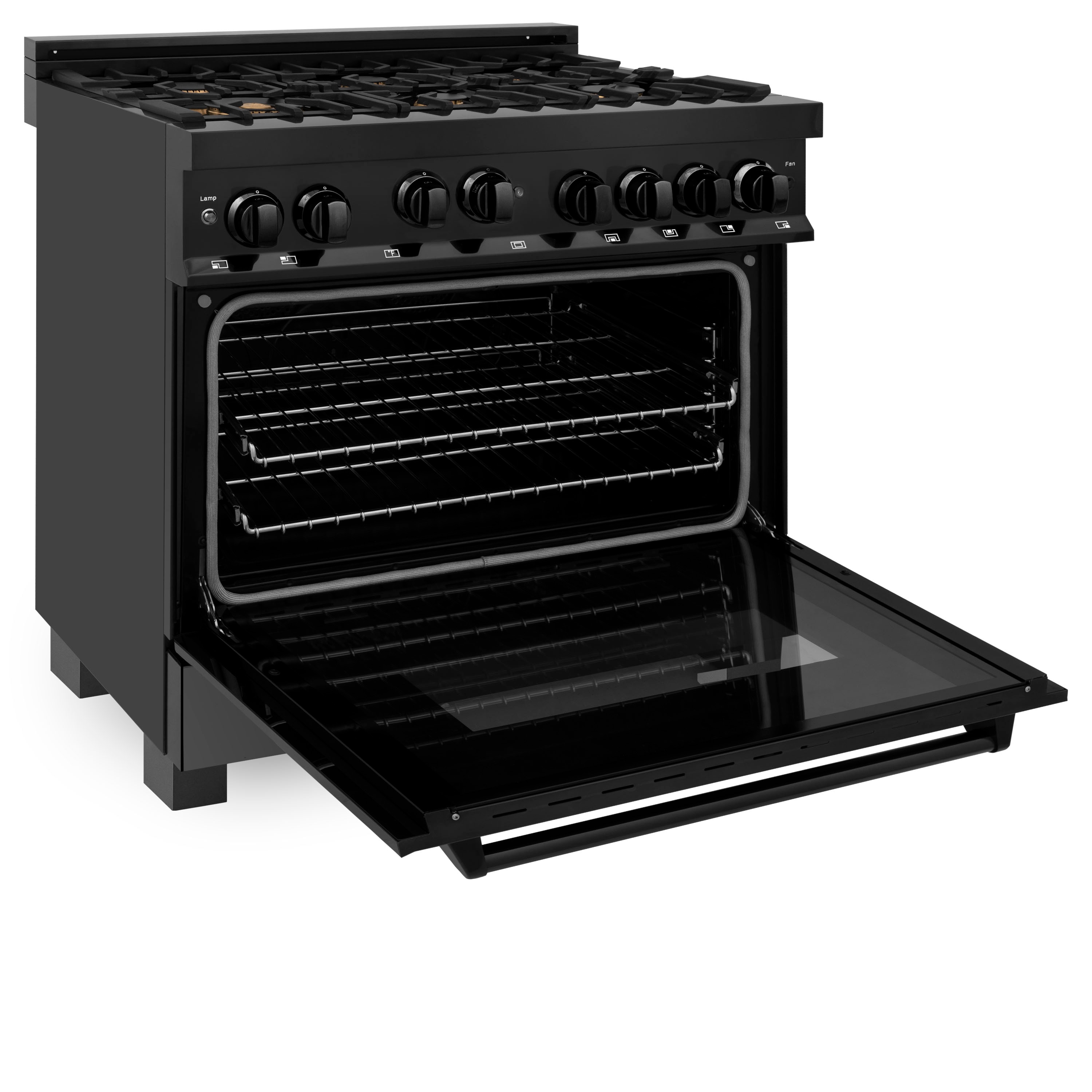 90cm gas range cooker black