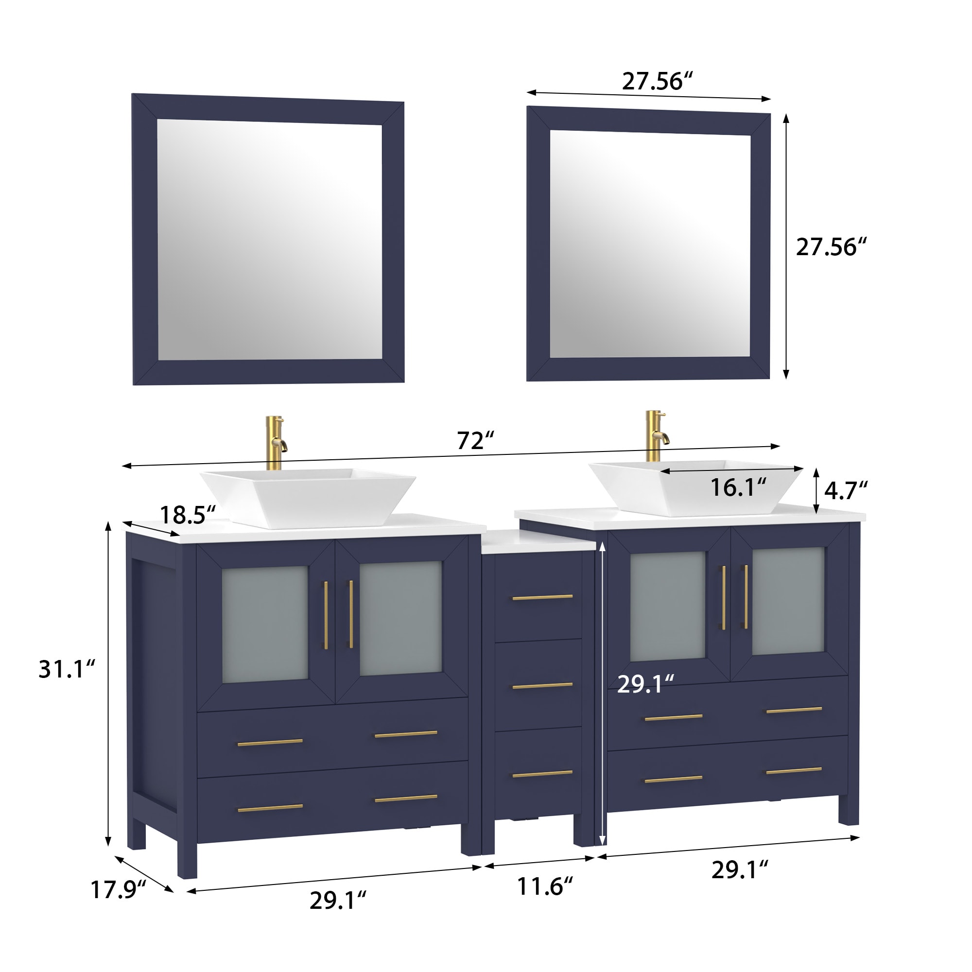 Vanity Art VA3130-72B Bath-Vanity-Combo - View #11