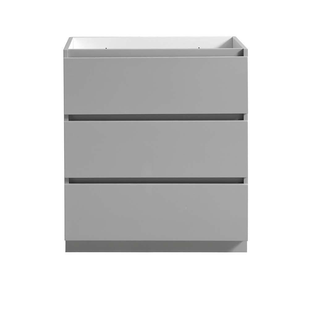 Fresca FCB9330GR Lazzaro 30-in Gray Bathroom Vanity Base Cabinet without Top