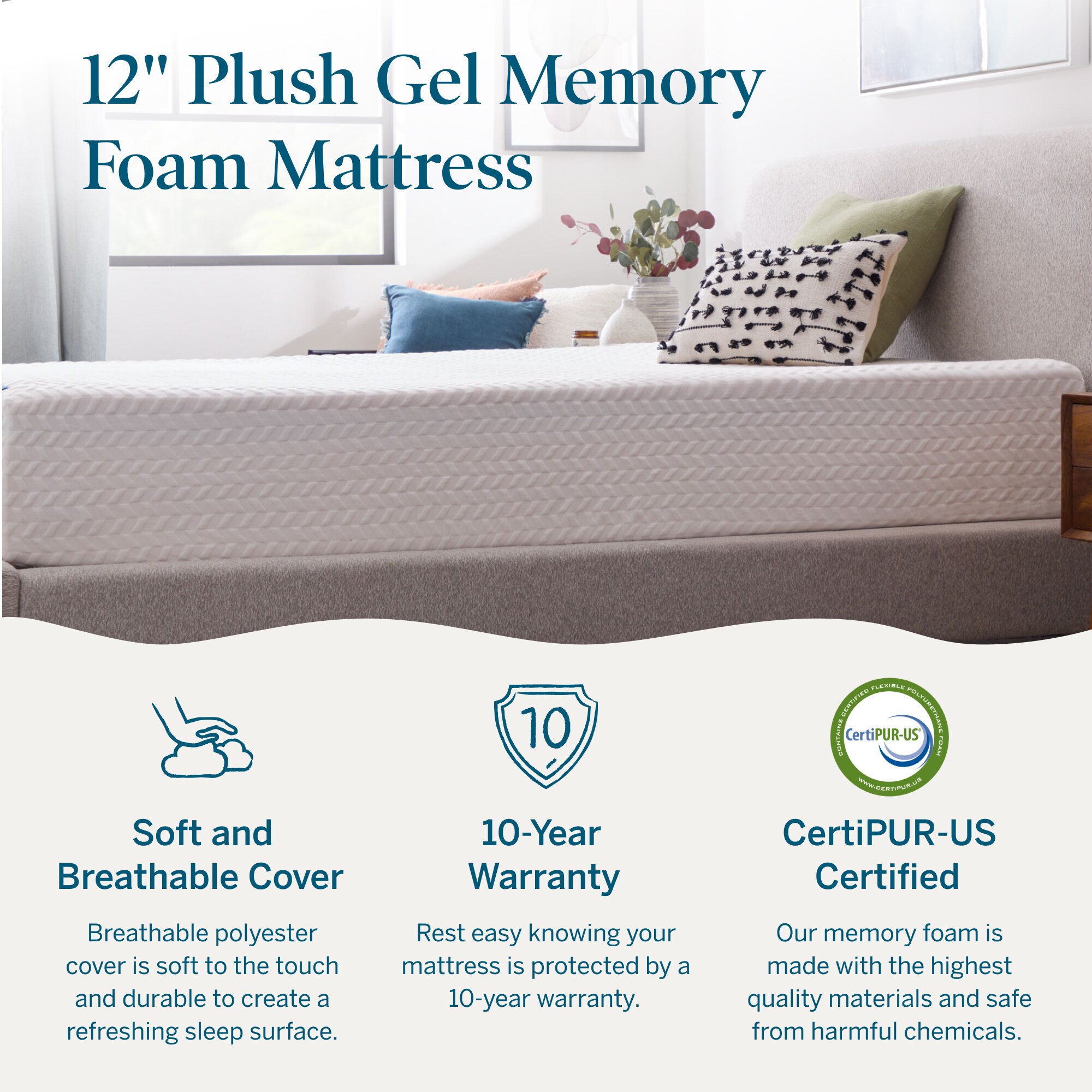 LUCID Comfort Collection LUCC12FF45GF Mattresses-Boxsprings - View #8