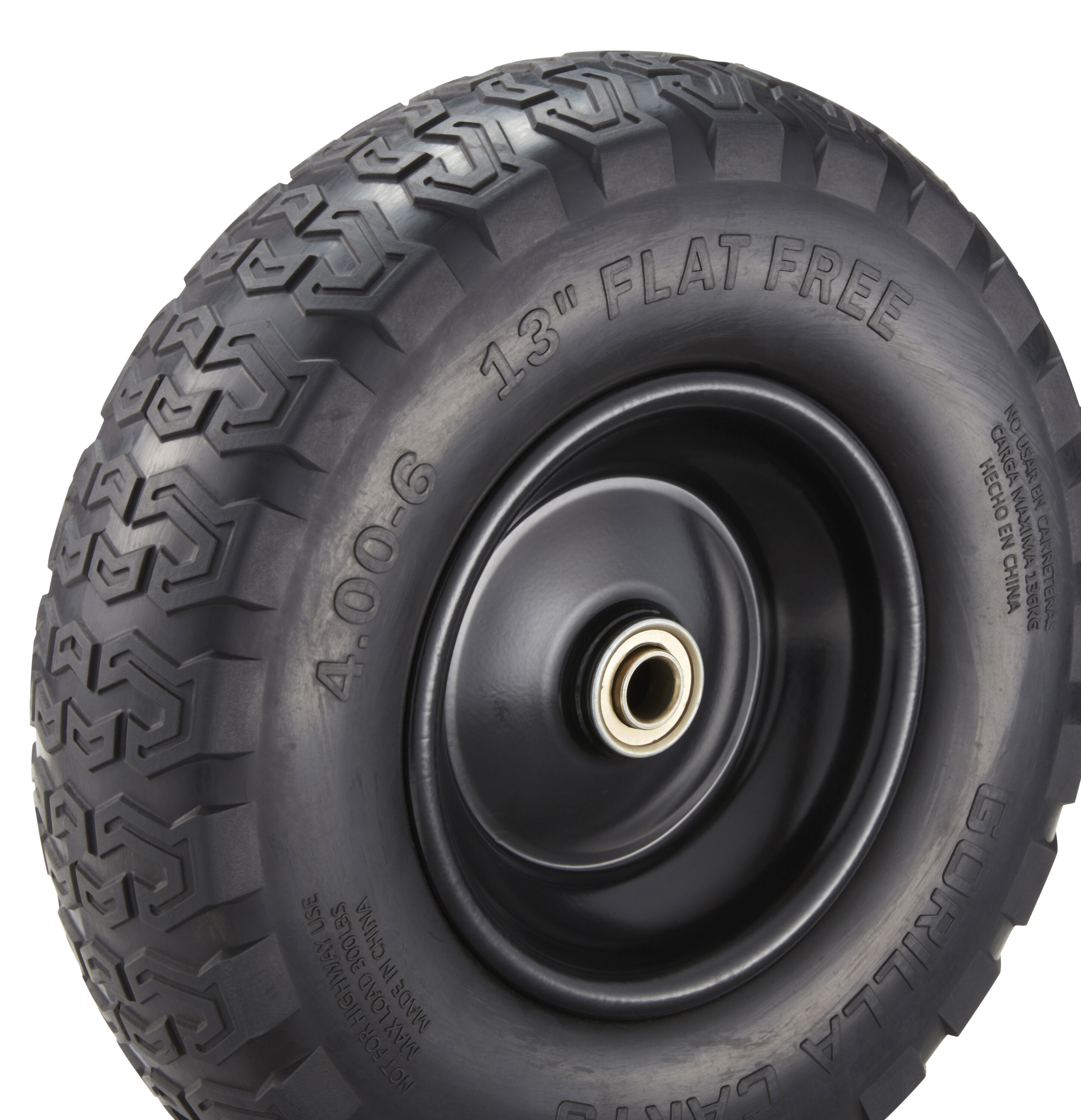Gorilla Carts GCT-13NFS Universal Fit 8-in Solid Wheel for Wheelbarrow