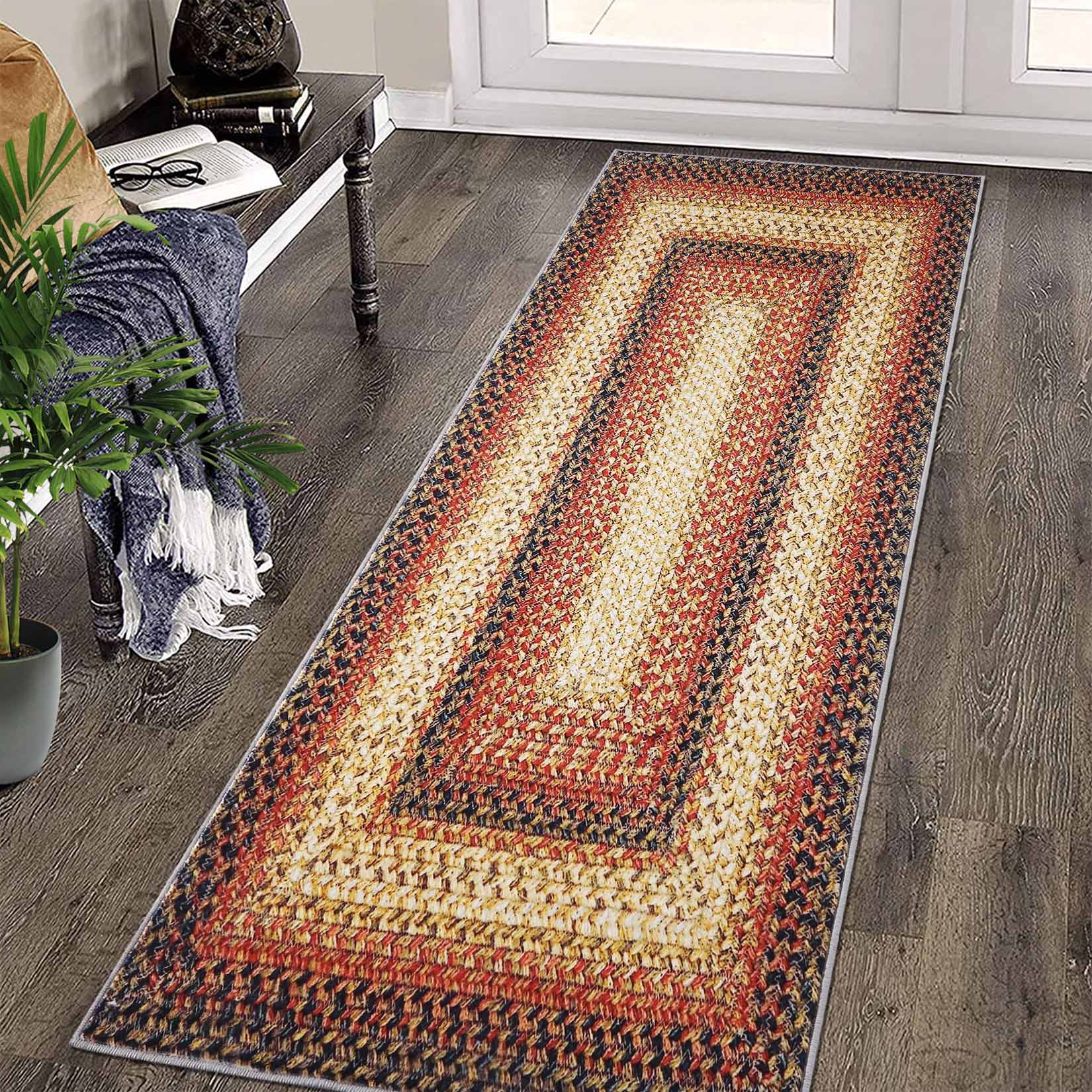 Garvee YXY-LO-PHO-104GMWTU 2 x 8 (ft) Loomed Polyester Red Rectangular Indoor Ombre Mid-Century Modern Machine washable Runner rug