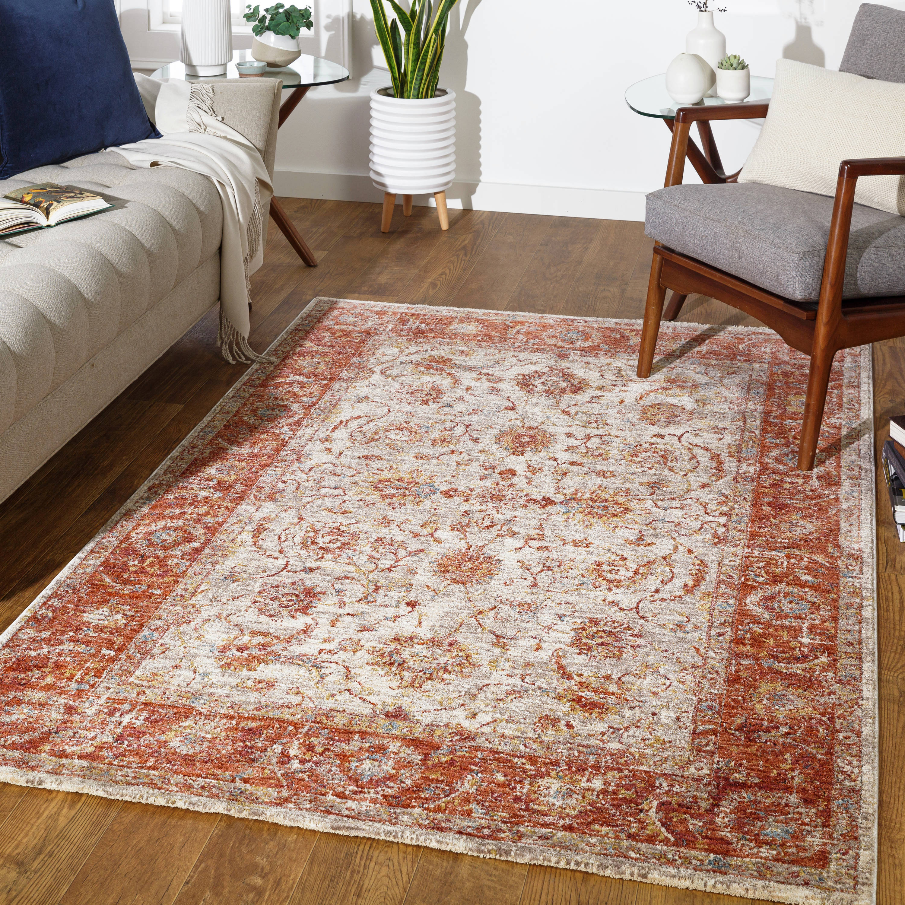 allen + roth 3 x 4 Indoor Floral/Botanical Machine Washable Throw Rug in  the Rugs department at