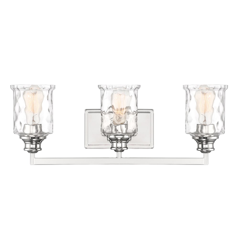 Designers Fountain 96303-PN Drake 24-in 3 -Light Polished Nickel Glam Vanity light bar