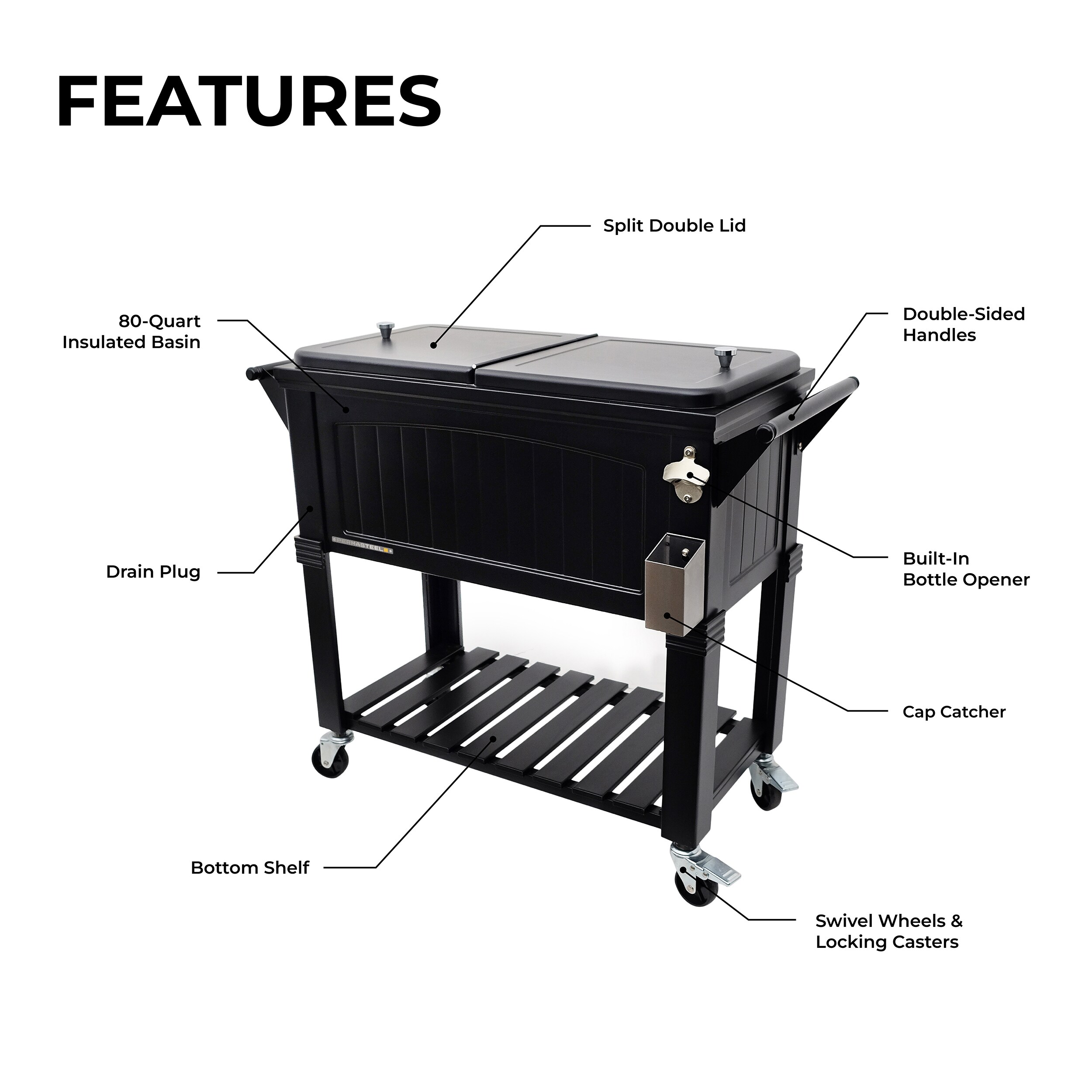 Permasteel PS-203 F1-BK Beverage-Coolers - View #3