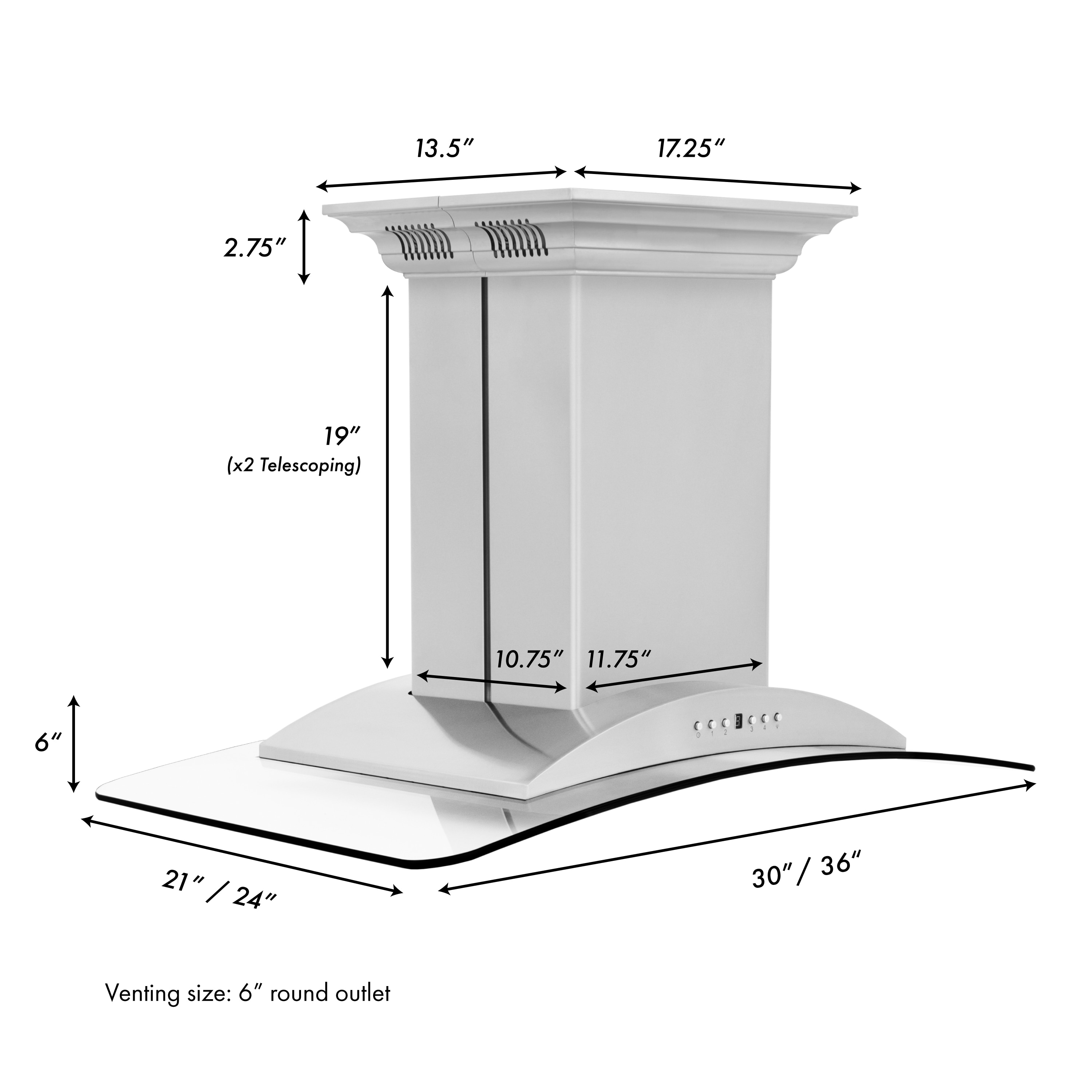 ZLINE KITCHEN & BATH GL9ICRN-BT-30 Island-Range-Hoods - View #4