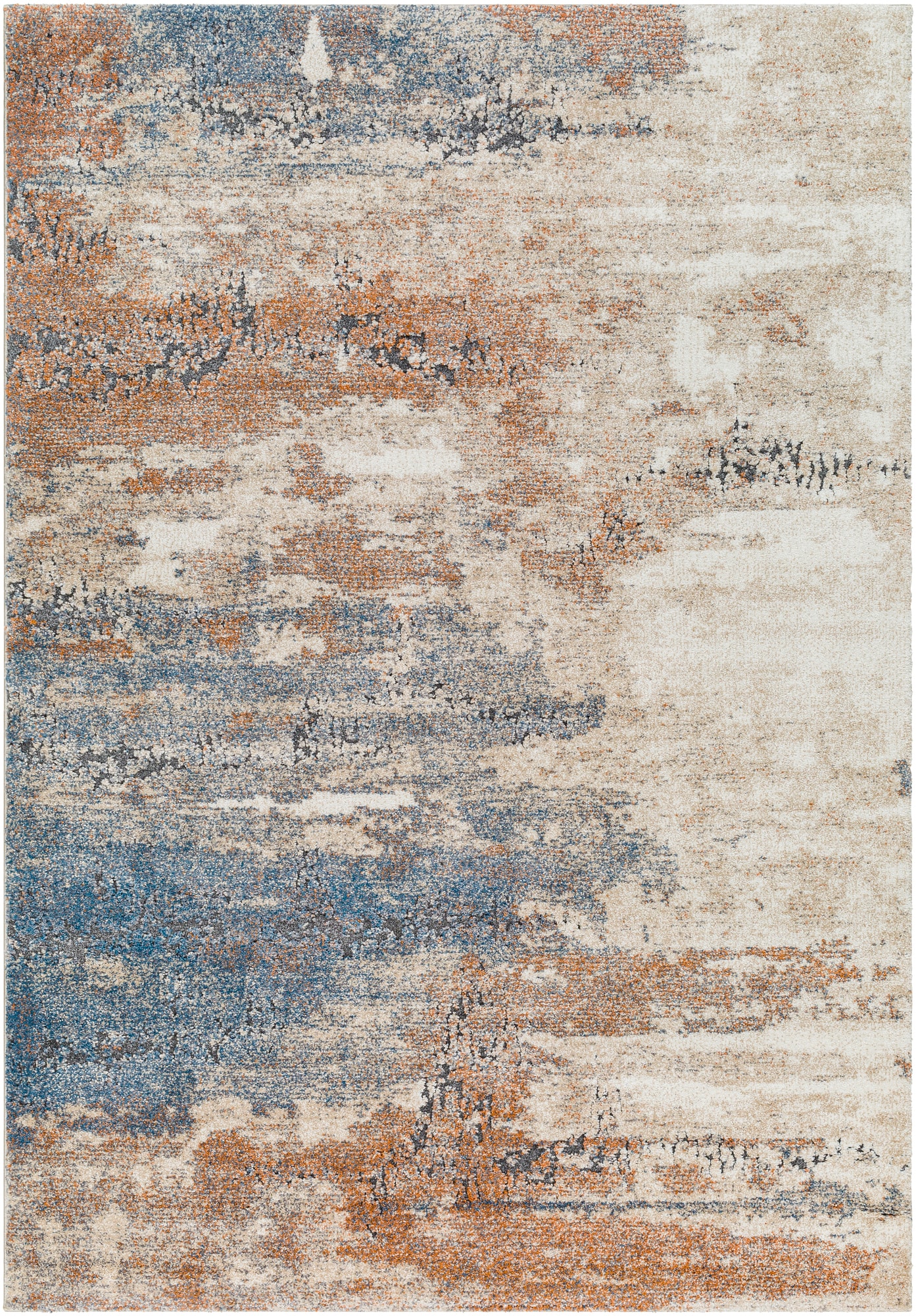 Surya TUS2347-23 2 x 3 (ft) Polypropylene Blue/Rust Rectangular Indoor Abstract Mid-Century Modern Area rug