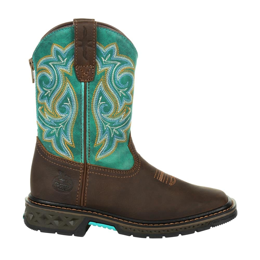 Georgia Boot Kids Brown Turquoise No (Not Recommended For