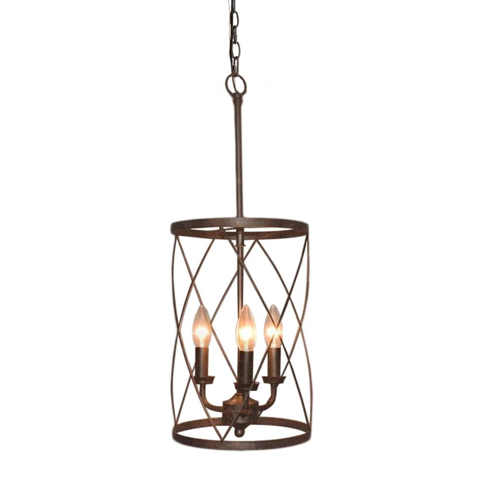 Laluz Leban Bronze Rustic Cylinder Mini Kitchen Island Light In The Pendant Lighting Department At Lowes Com