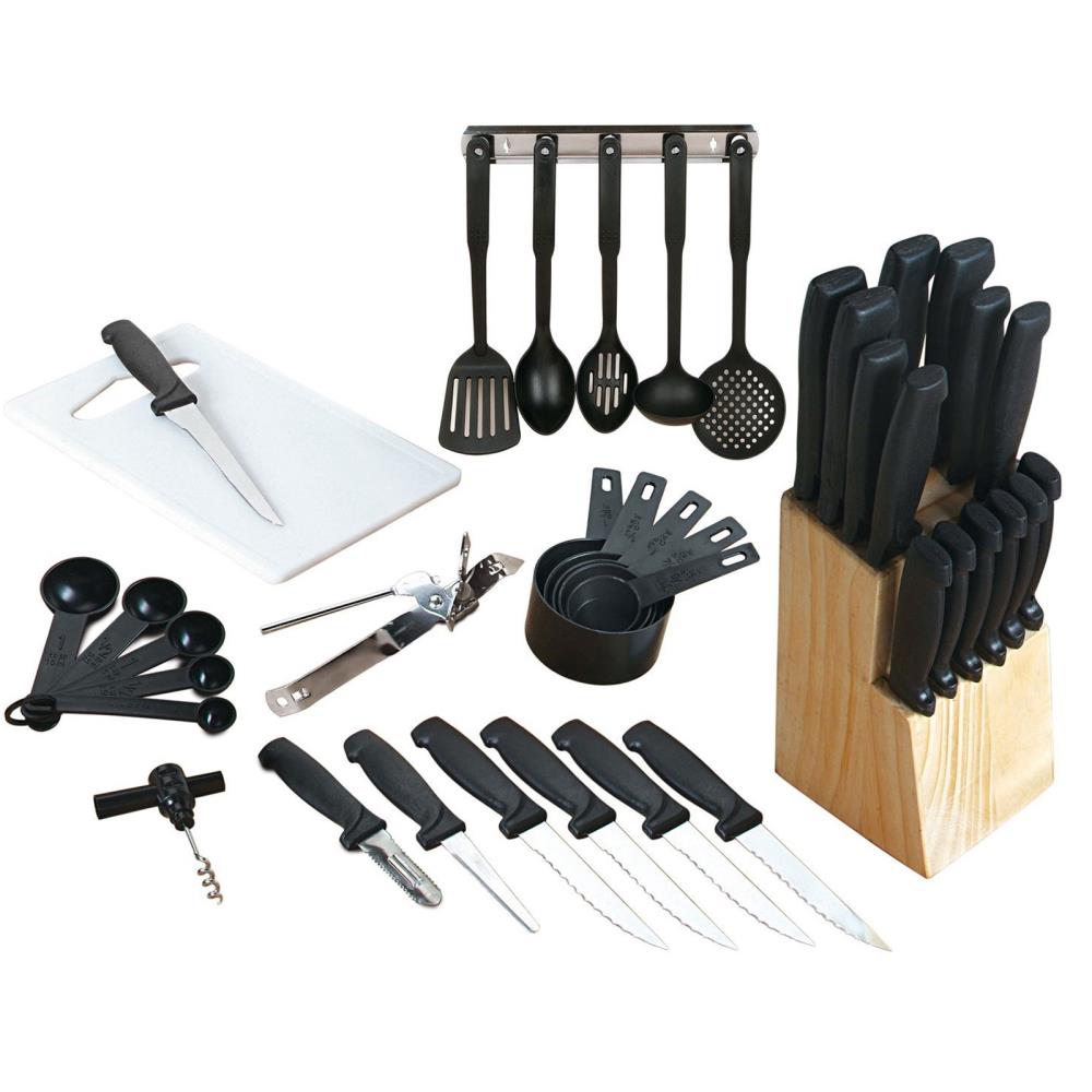 Gibson Home Total Kitchen 20-Piece Black Plastic Gadget Set, Dishwasher  Safe, ETL Safety Listed