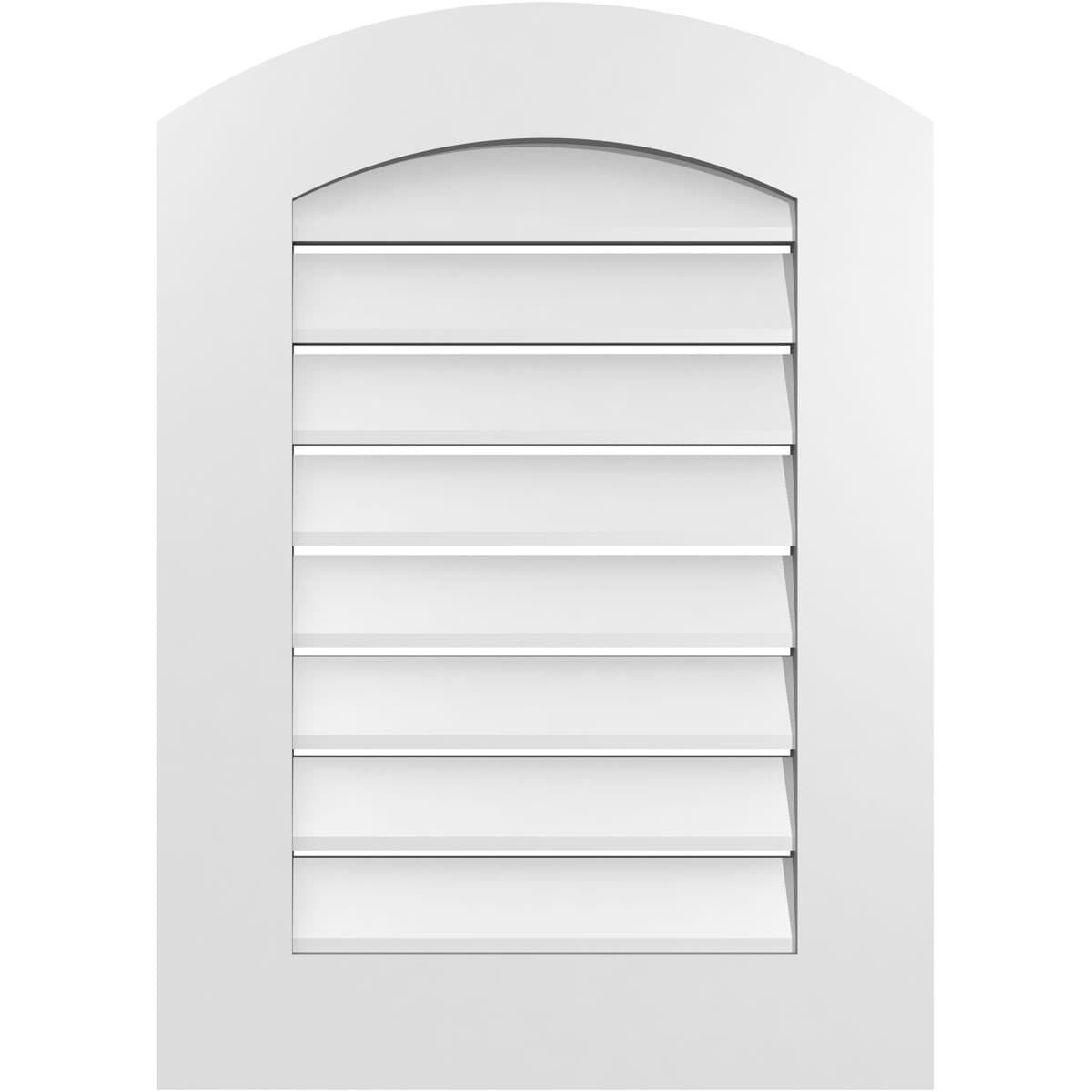 Ekena Millwork GVPAR20X2801SF 20-Inches x 28-Inches Off-white Round top PVC Gable Louver Vent