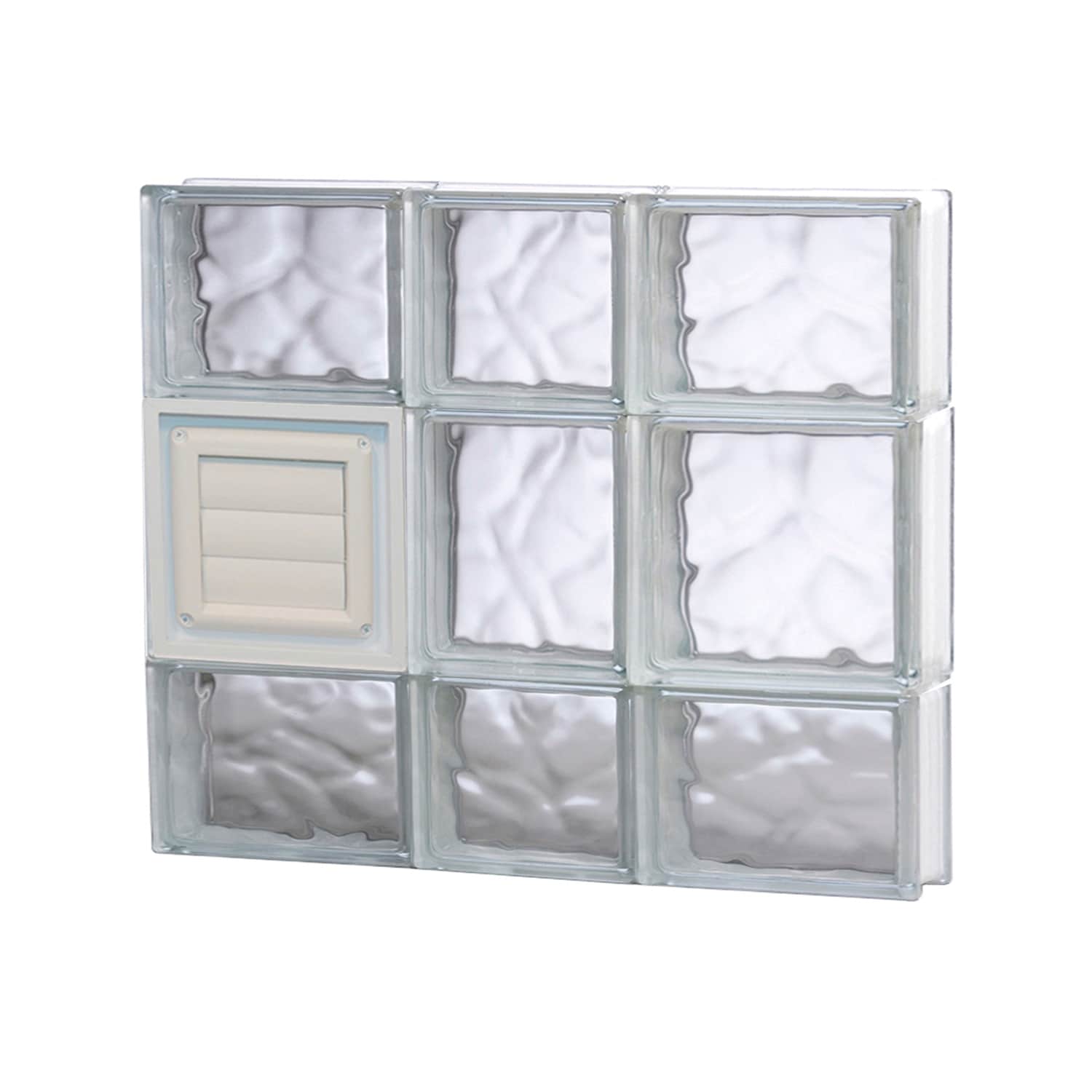 REDI2SET D2220DC Wavy Glass 21-1/4-in x 19-1/4-in Frameless Replacement Dryer vent Glass Block Window