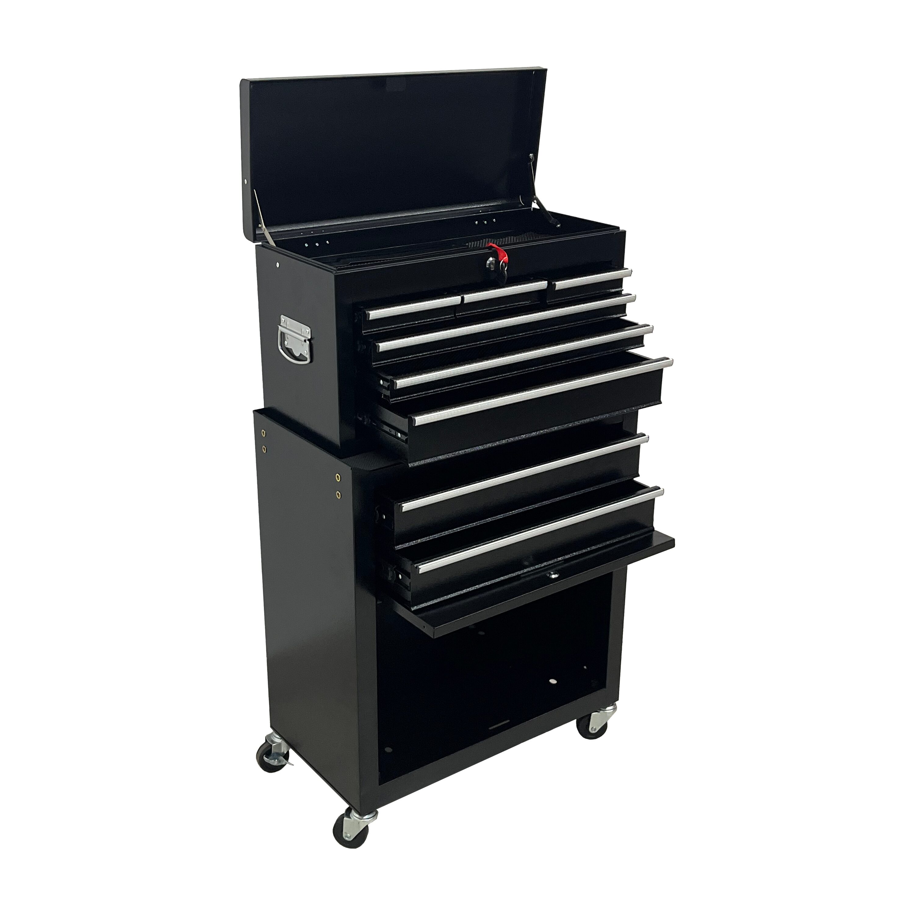 LUXEYARD 8 Drawer High Capacity Rolling Tool Chest 2 in 1 Detachable Top Box Metal Tool Storage Cabinet with Drawer Liners