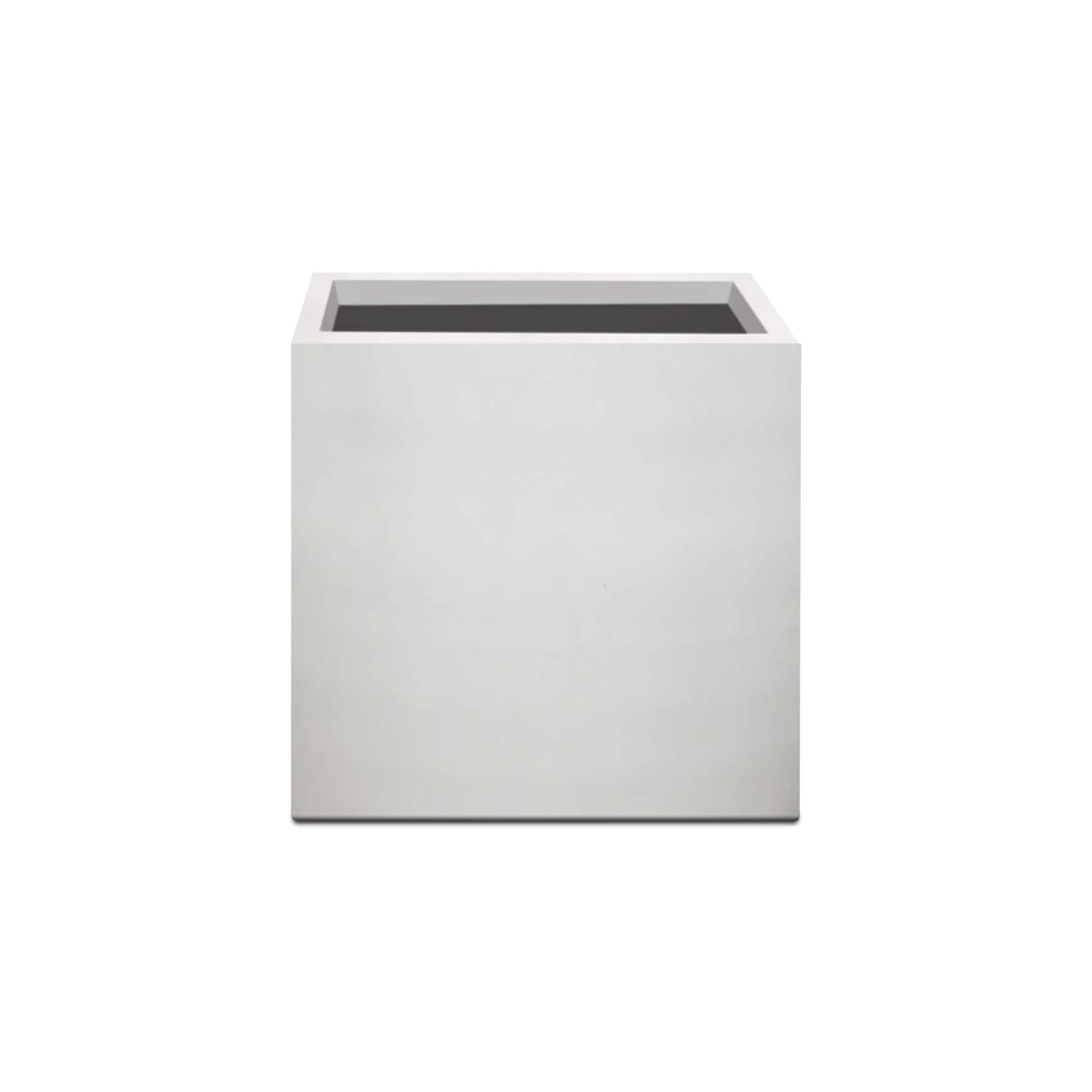 PLANTARA PA001A-8011 Square 9.8-in W Medium White Concrete Indoor/Outdoor Planter with Drainage Holes