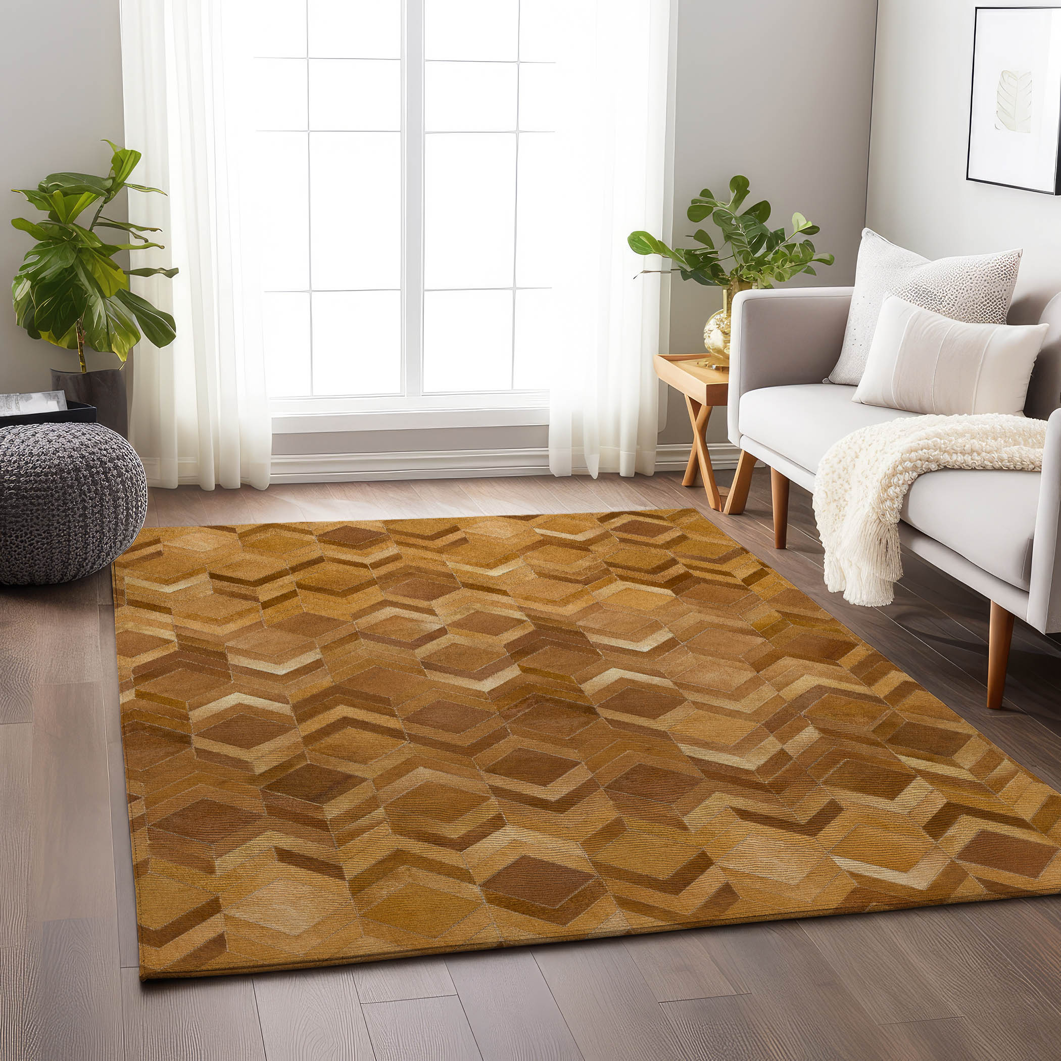 Addison Rugs AMF100BR8X10 Mayfield AMF100BR 8 x 10 (ft) Loomed Polyester Brown Rectangular Indoor Abstract Machine washable Area rug