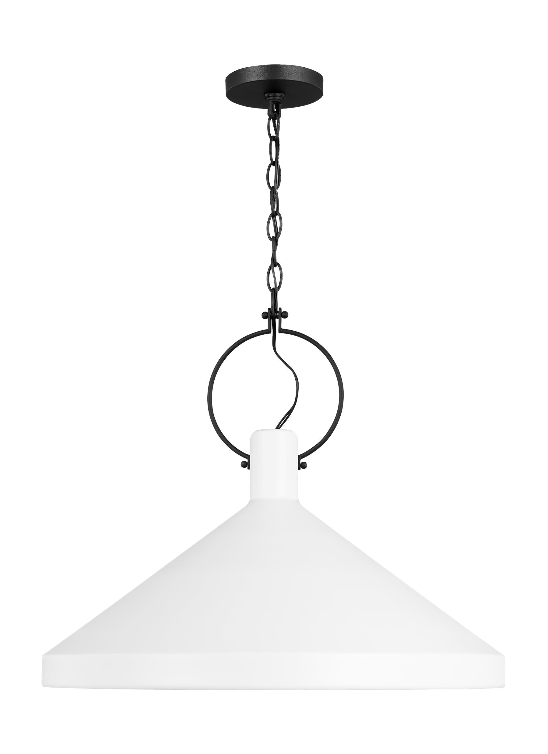 Generation Lighting 6884901-115 Lyon Matte White Transitional Etched glass Cylinder Medium Hanging Pendant light