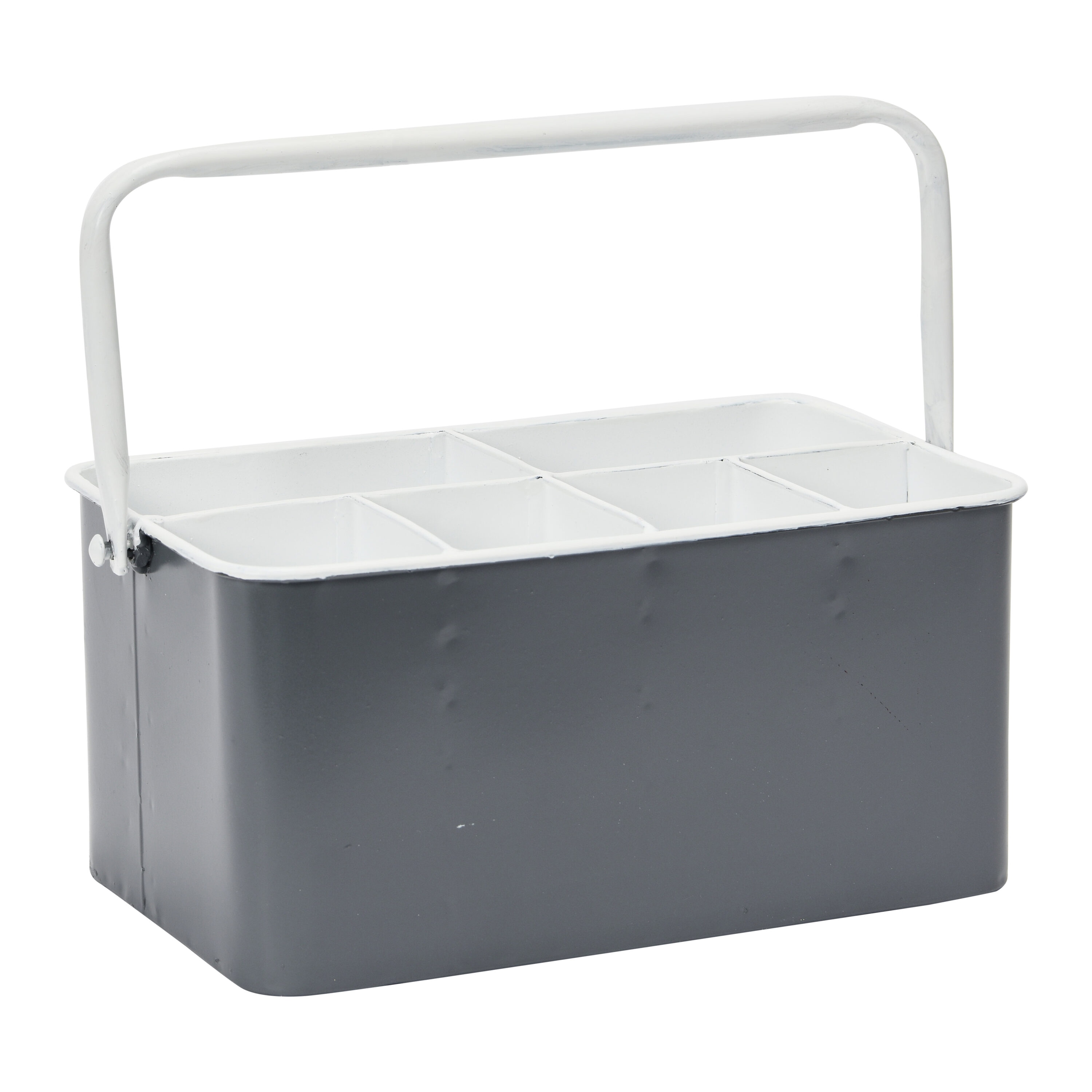 STORIED home EC1270 11-in x 6.3-in Grey 6 Divided Rectangle Flatware Caddy