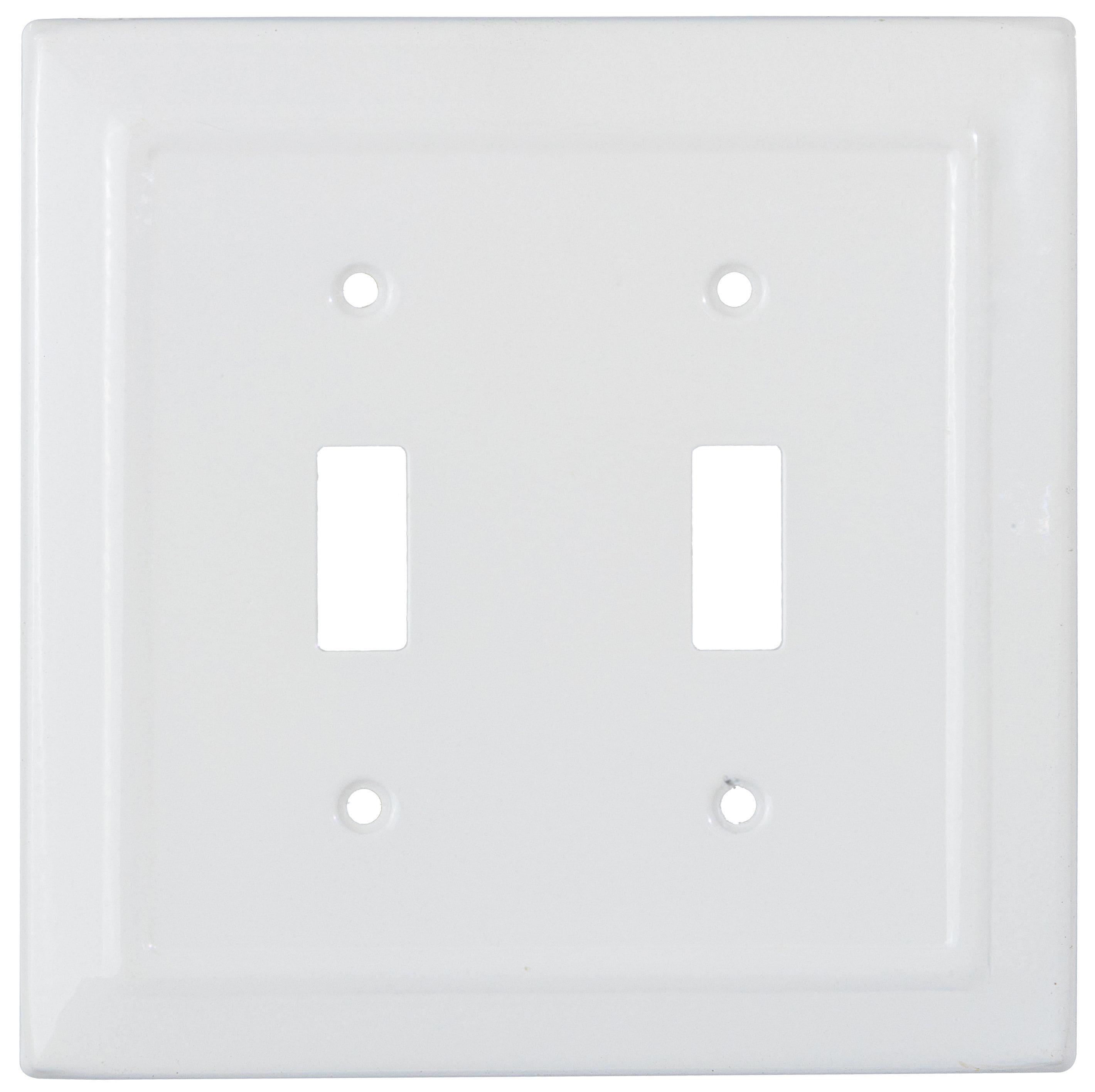 Monarch Abode 19052 Architectural 2 -Gang Standard Size Classic White Metal Indoor Wall Plate