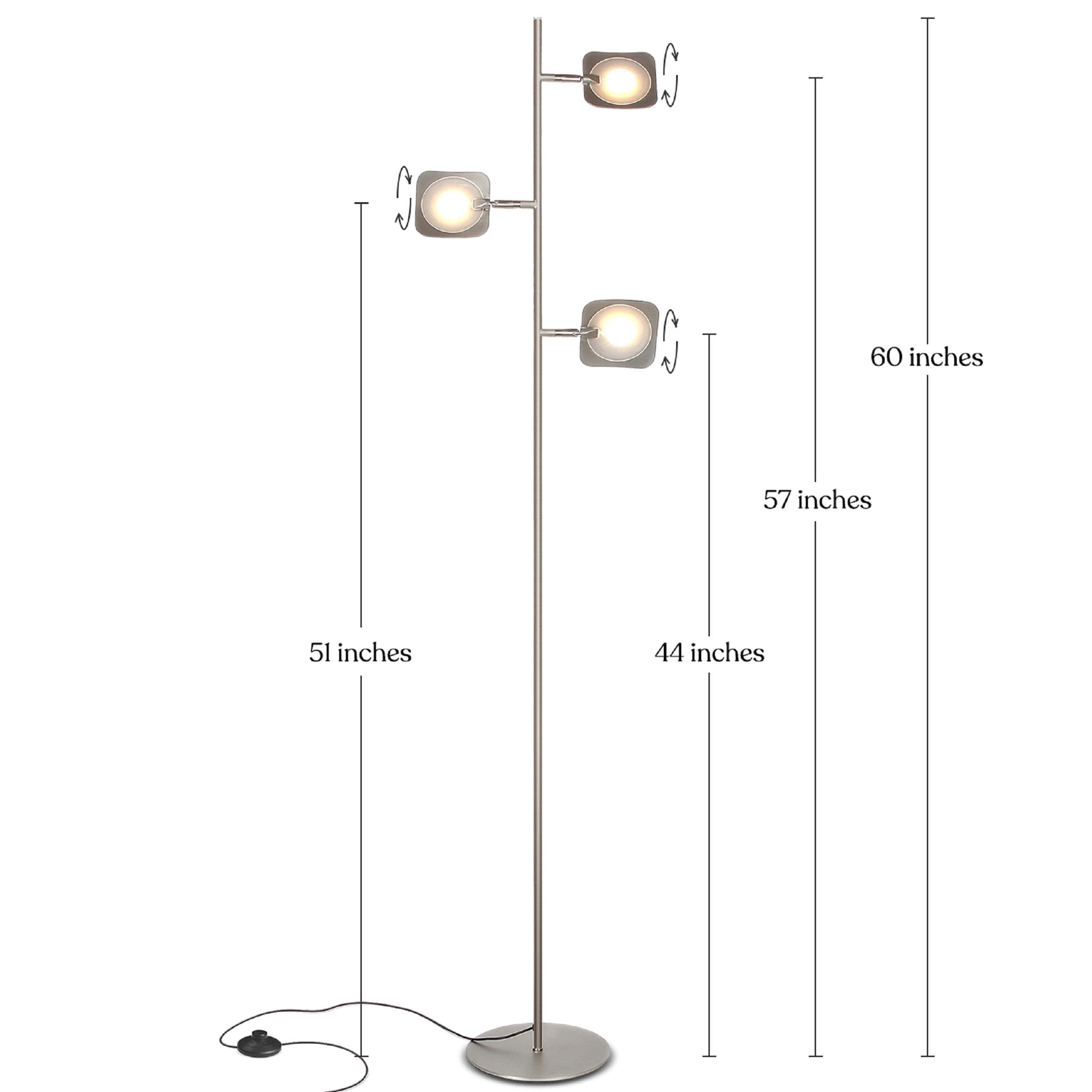 White Adjustable Multi-Head LED Floor Lamp with 3-Way Switch
