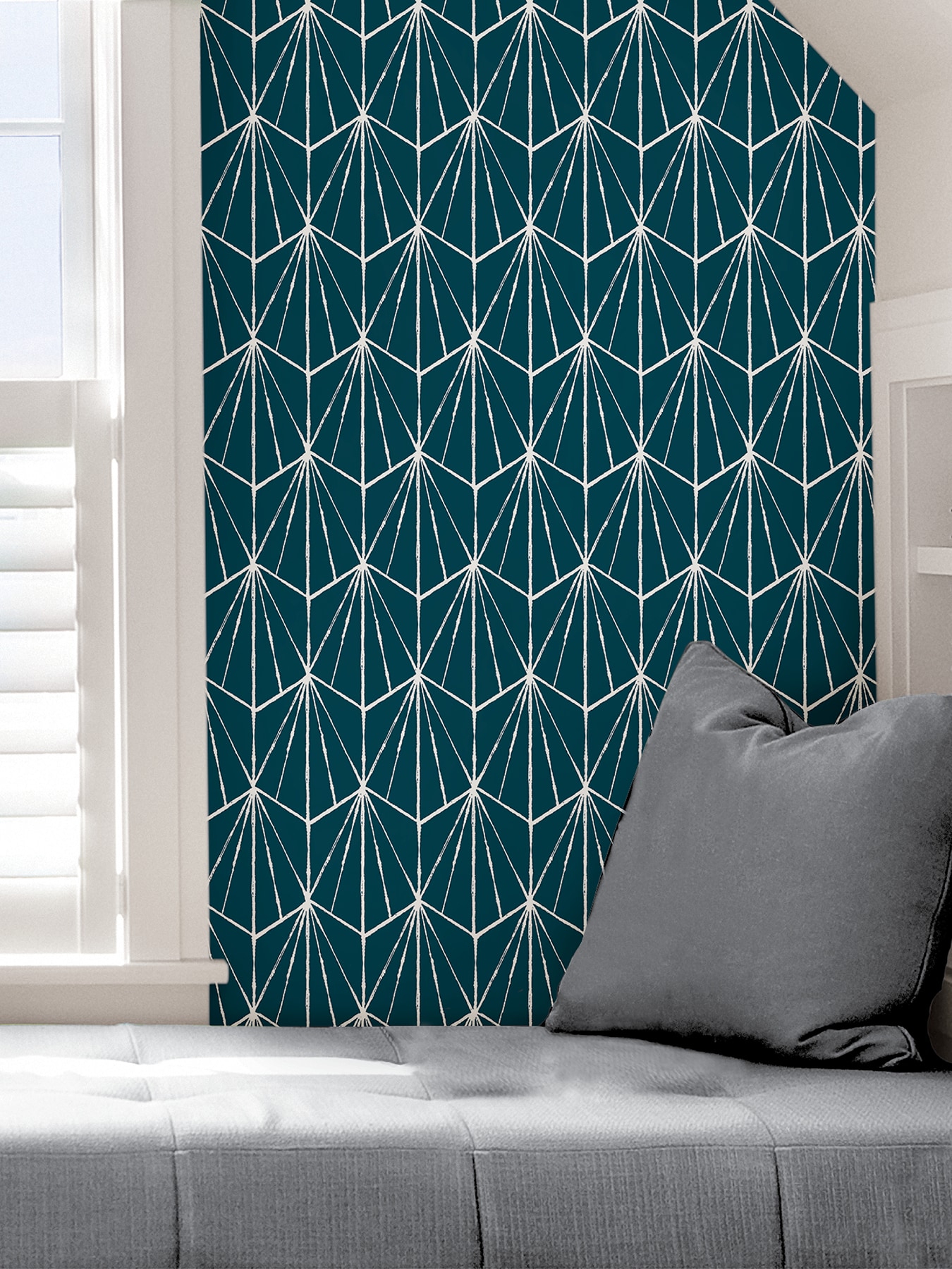 Indigo Geometric Self-Adhesive Peel and Stick Wallpaper