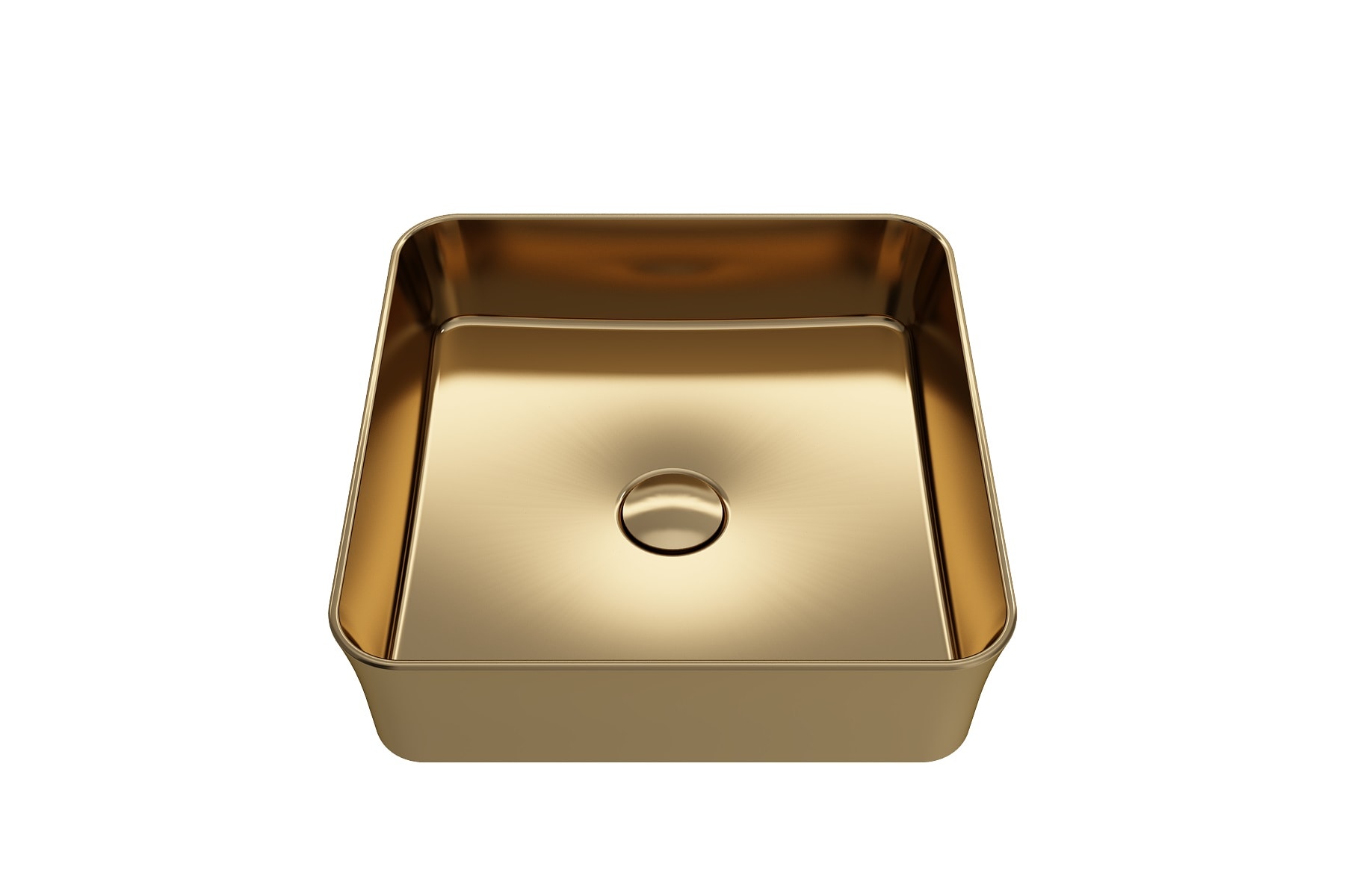 BOCCHI 1477-403-0125 Fire clay Vessel Square Modern Matte Gold Bathroom Sink ( 15.25-Inches x 15.25-Inches )