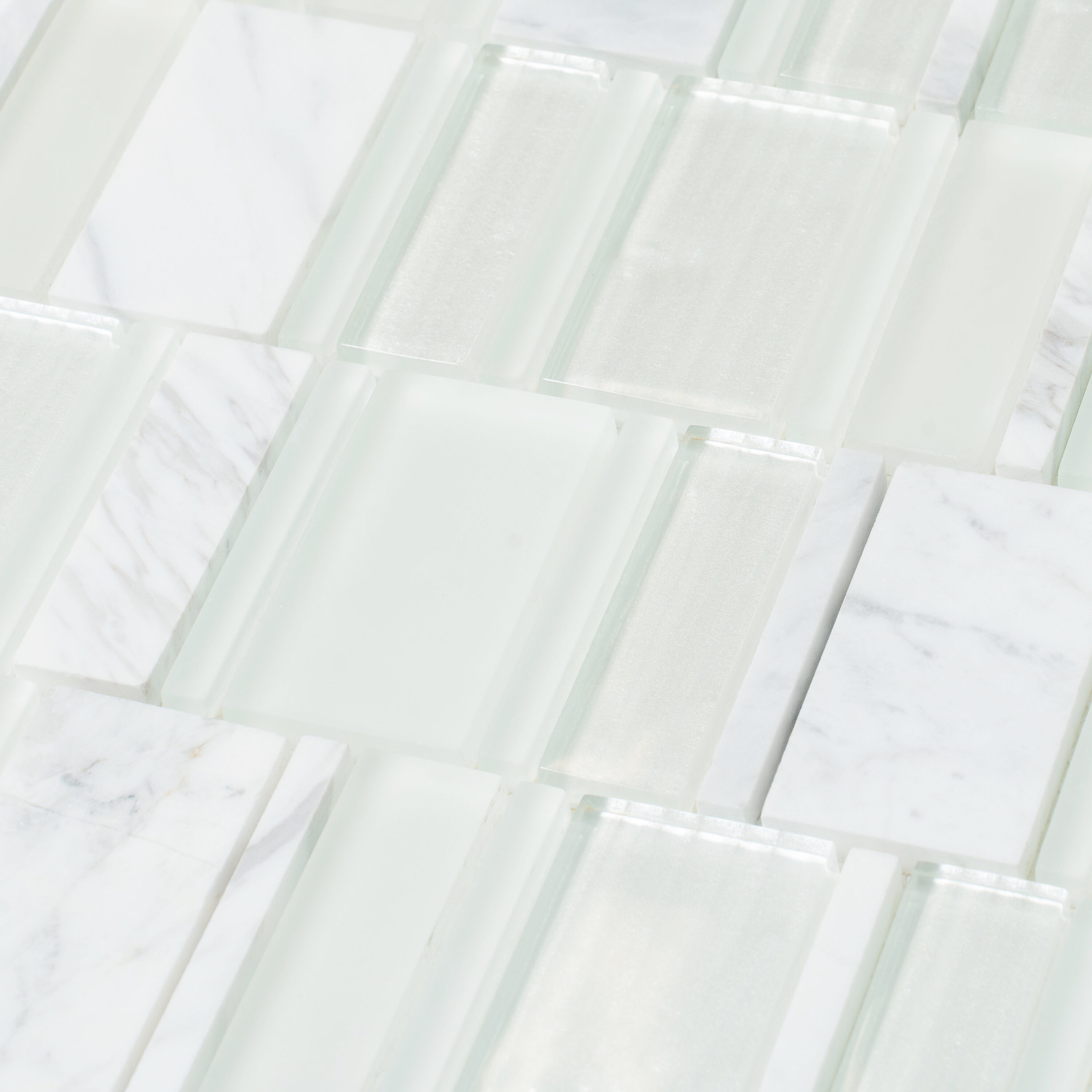 Apollo Tile (Sample) White 4-in x 4-in Honed Marble Mixed Pattern Mosaic Floor and Wall Tile