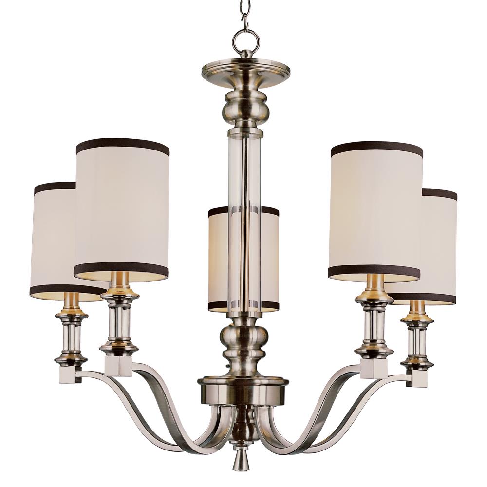 Lucid Lighting 7975 BN 5 -Light Brushed Nickel Modern/contemporary For Use in Bedrooms, Dining Rooms, Foyers, Kitchens, Living Rooms Chandelier
