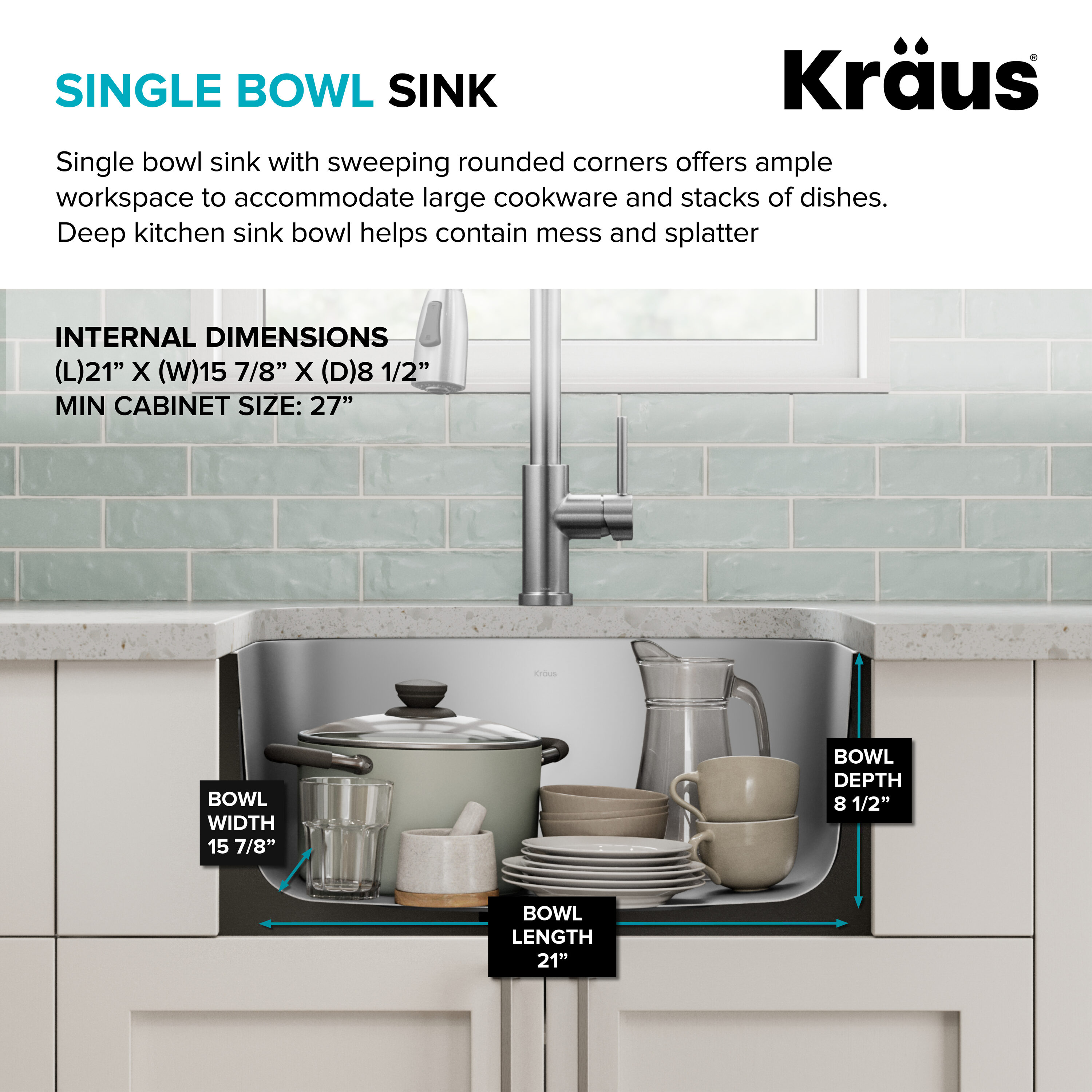 Kraus KBU12 Kitchen-Sinks - View #6