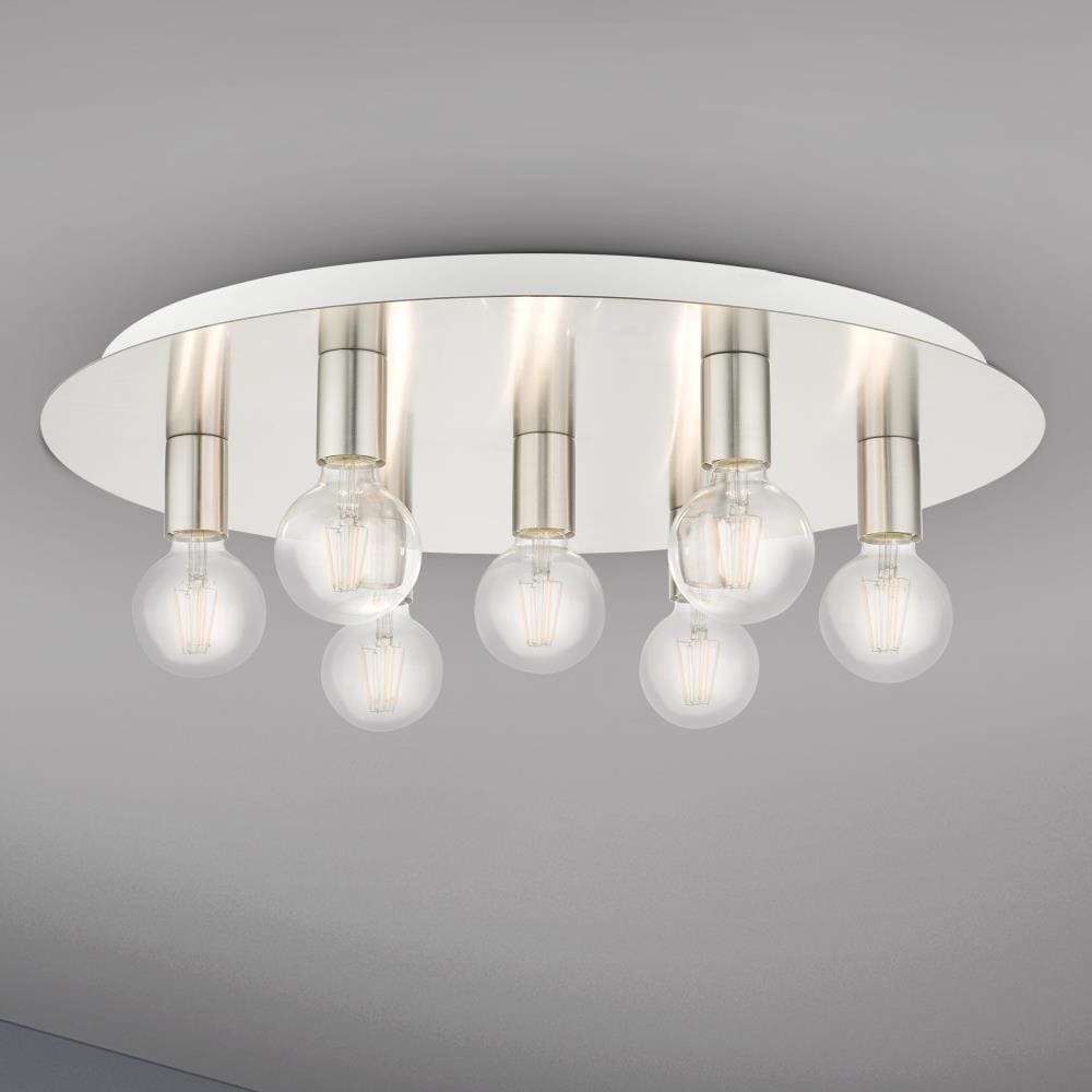 Hillview Brushed Nickel 7-Light Versatile Flush Mount