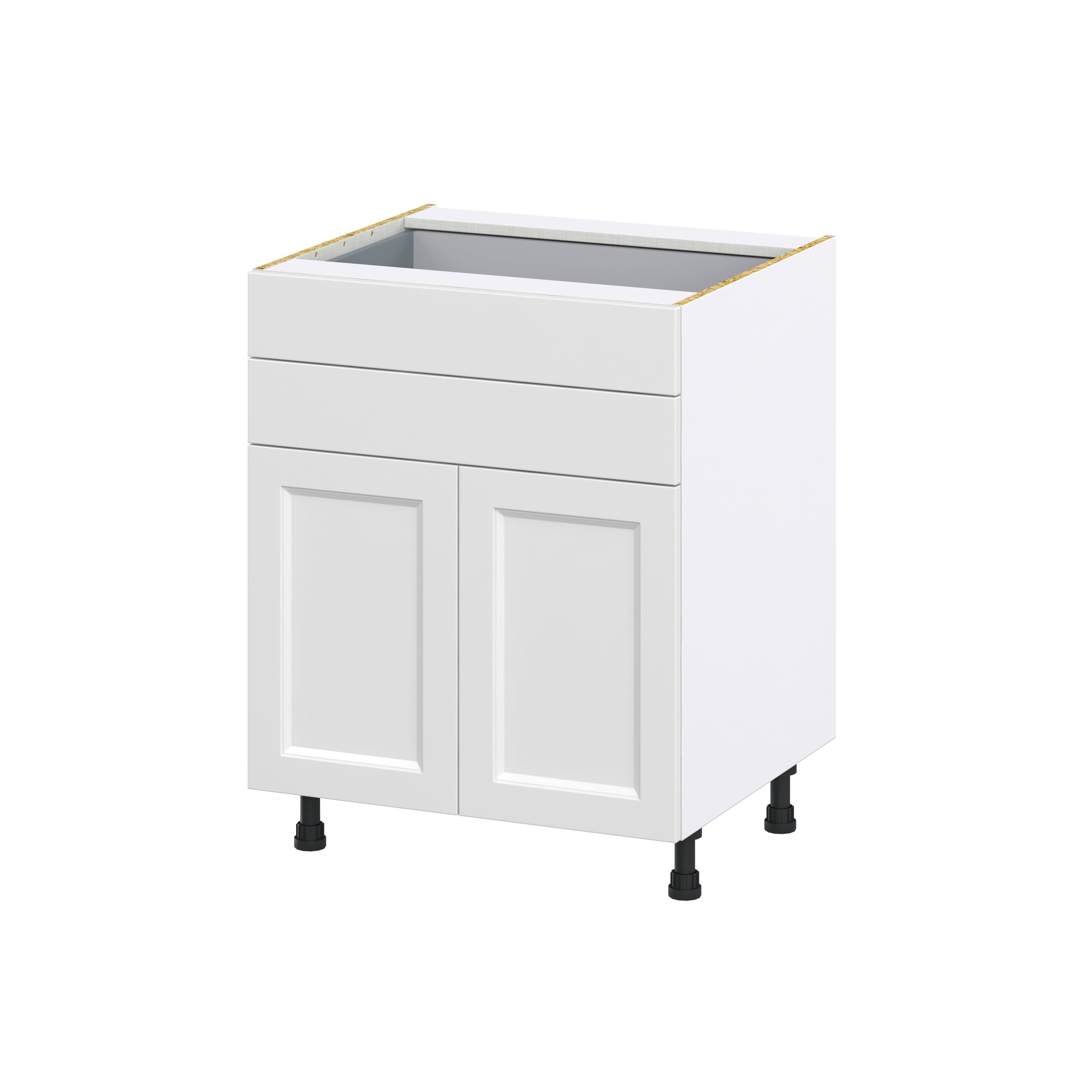 Hugo&Borg Riviera 15-in W x 34.5-in H x 24-in D Bright White 2-Drawers Base Fully Assembled Cabinet (Recessed Panel Shaker Style)