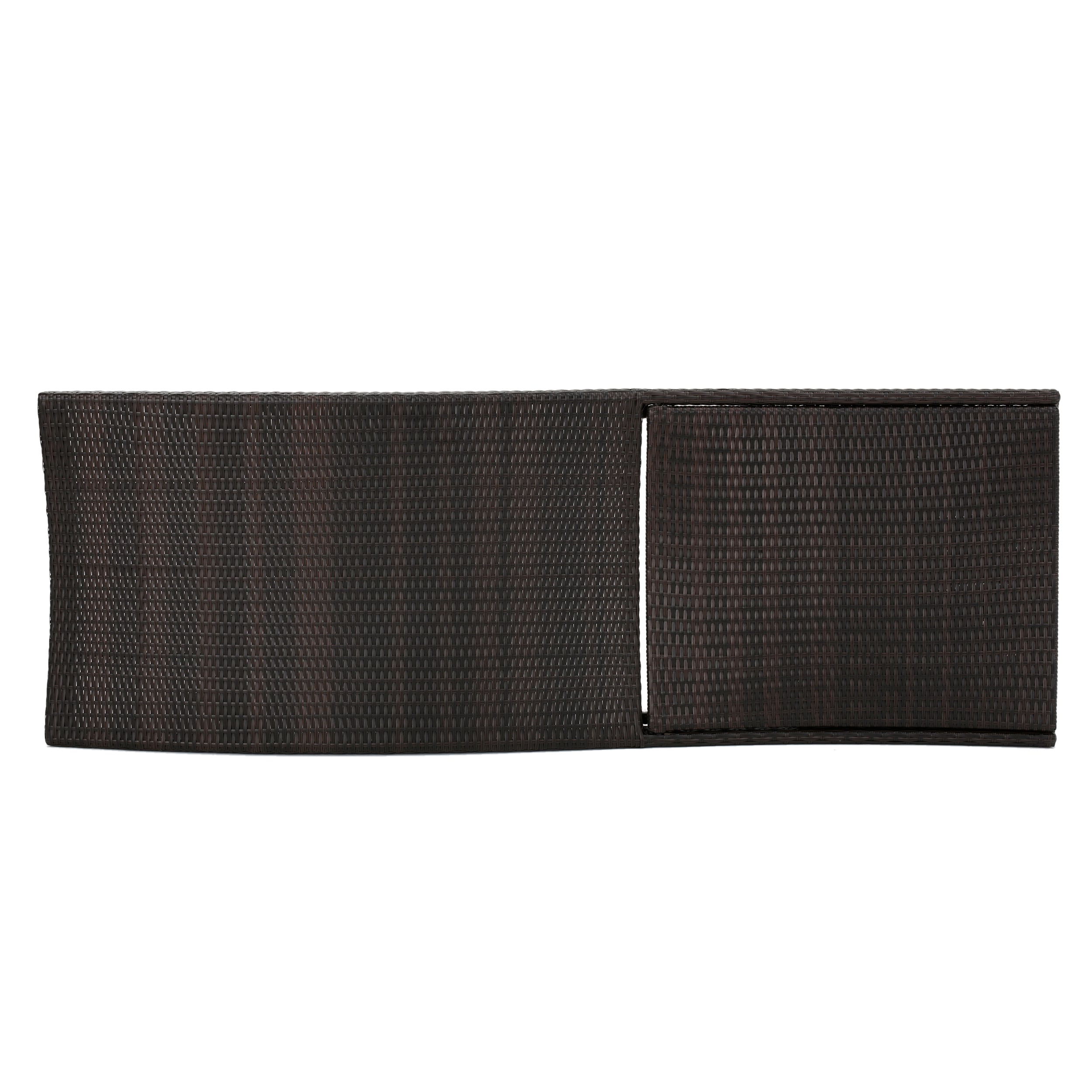 Multibrown Wicker Adjustable Outdoor Armless Chaise Lounger Set