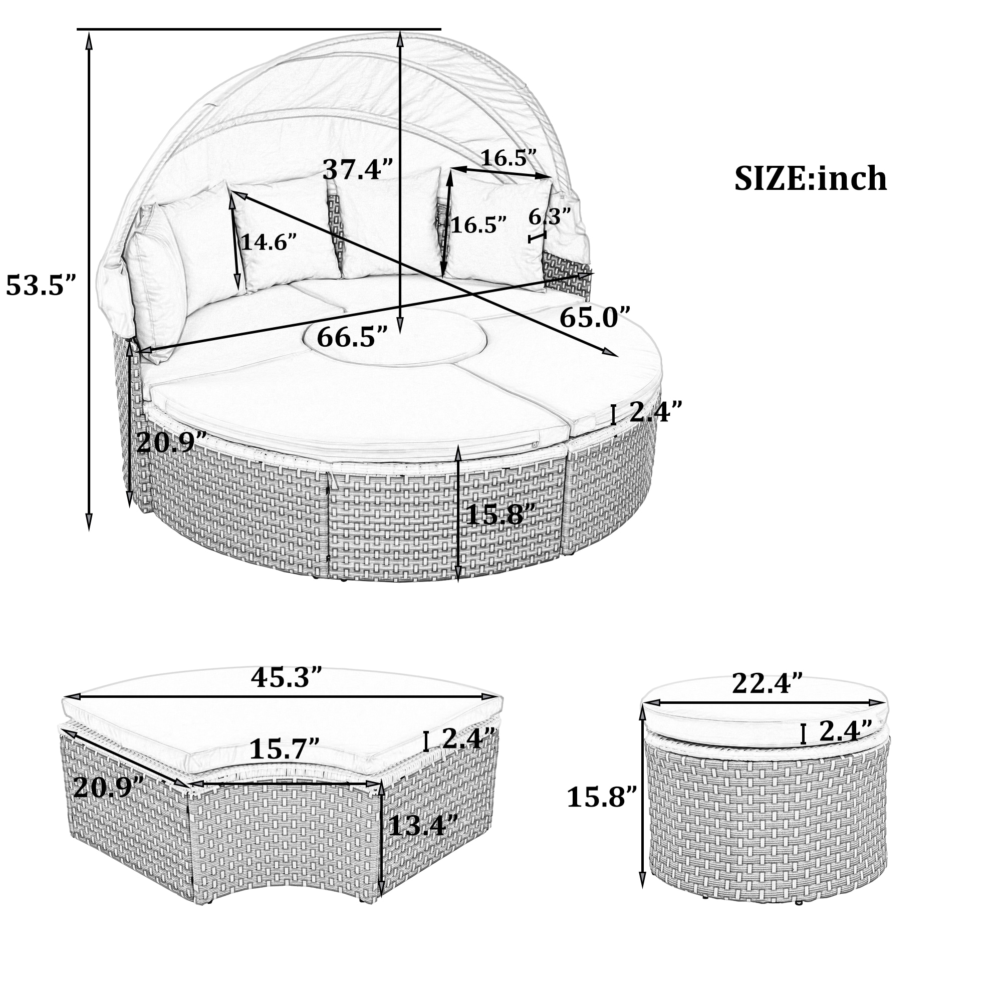 JIMSMAISON BOTMPDB02GR Patio-Sofas-Daybeds - View #10