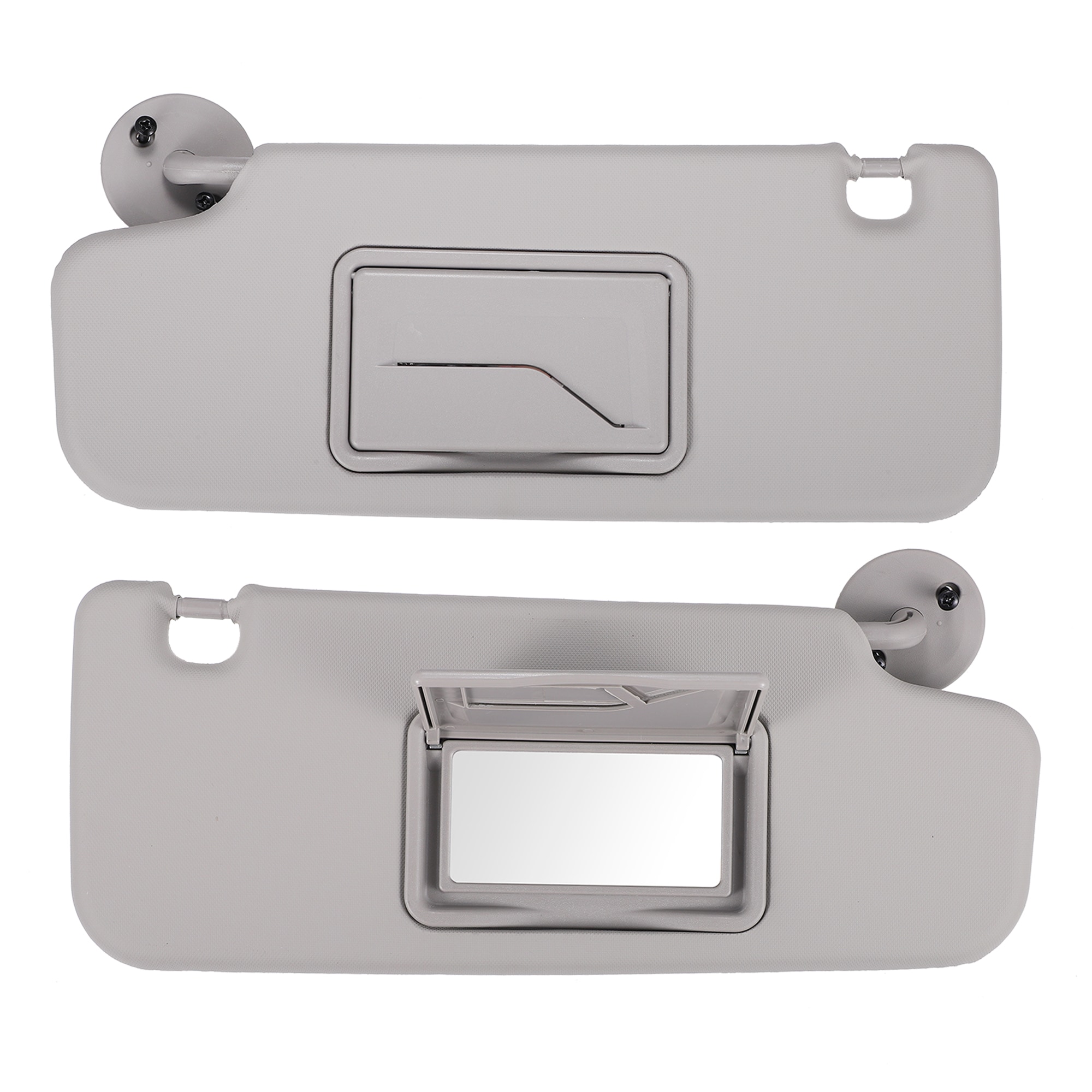 Unique Bargains Pair Sun Visor Replacement for Chevrolet Sonic 212-216 Left Driver Right Passenger Sides W/ Mirror Sunvisor No.9532759/9532757 Without Sunroof and Light Gray
