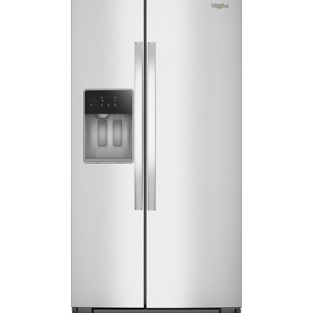Whirlpool 20.85-cu ft Counter-Depth Side-by-Side Refrigerator with Ice Maker ,Water and Ice Dispenser ( Fingerprint Resistant Stainless Finish ) #WRSC5536RZ