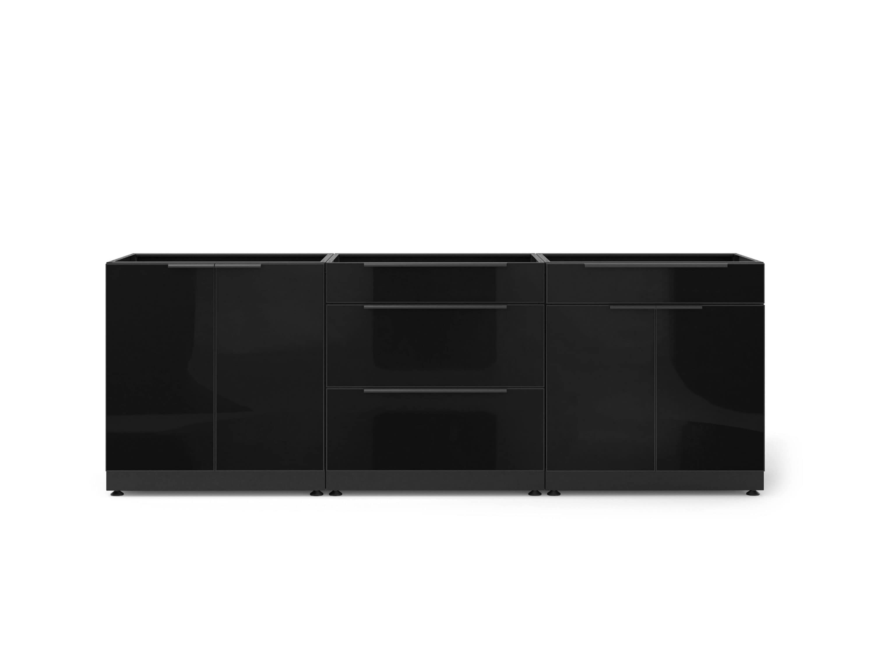 NewAge Products 67694 Aluminum Black 3 -Piece 96-in W x 23-in D x 34.25-in H Modular Outdoor Kitchen Set