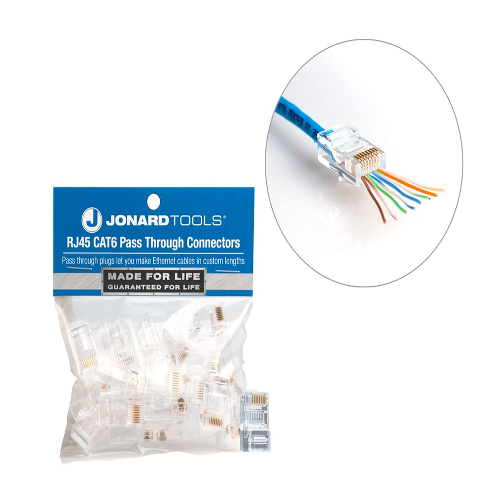 Jonard Tools 25 -Pack Cat6 RJ45 Handset connector #RJ45-625