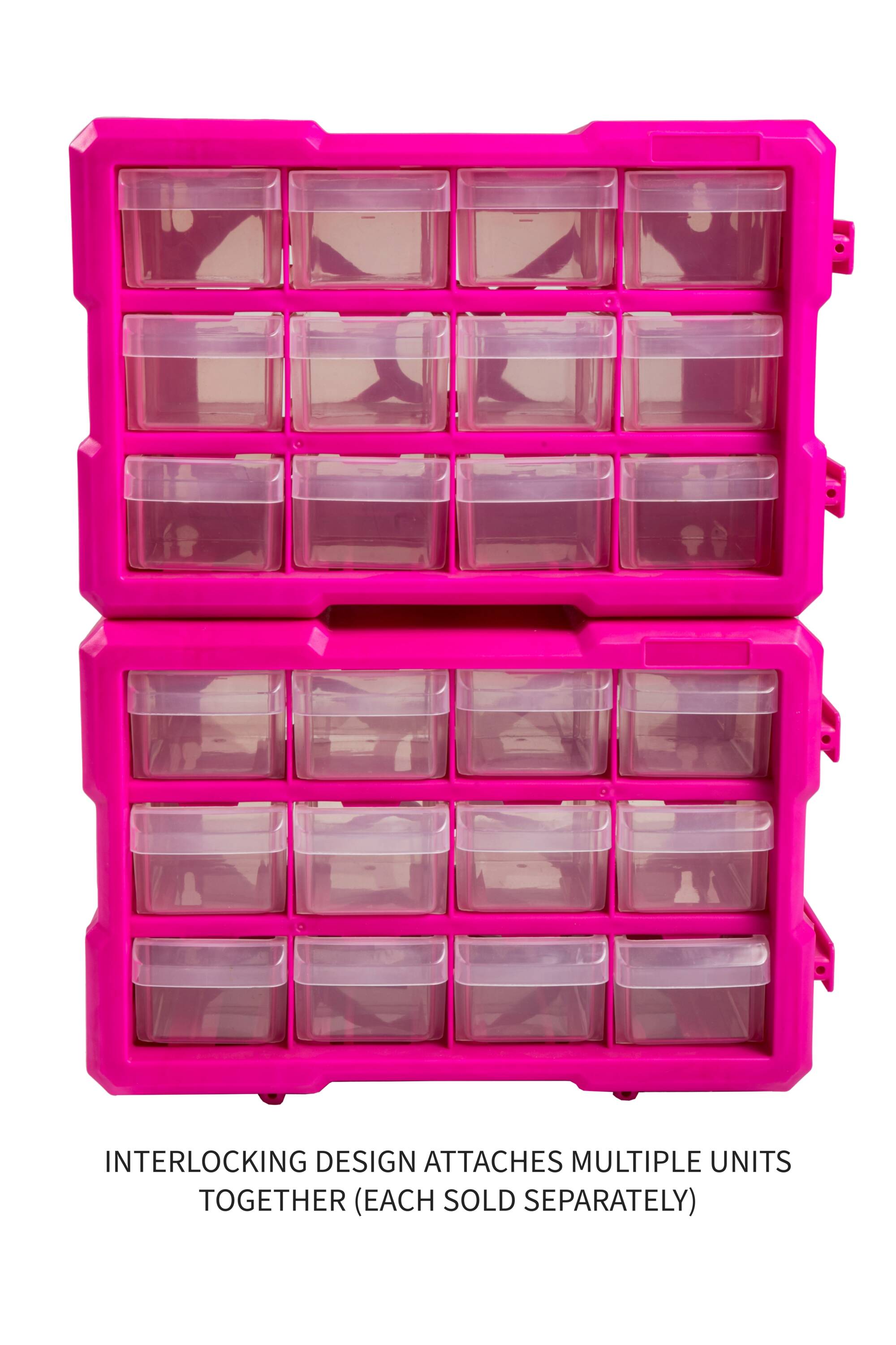 The Original Pink Box Pb12pbs 12-Drawer Small Parts Organizer, Pink