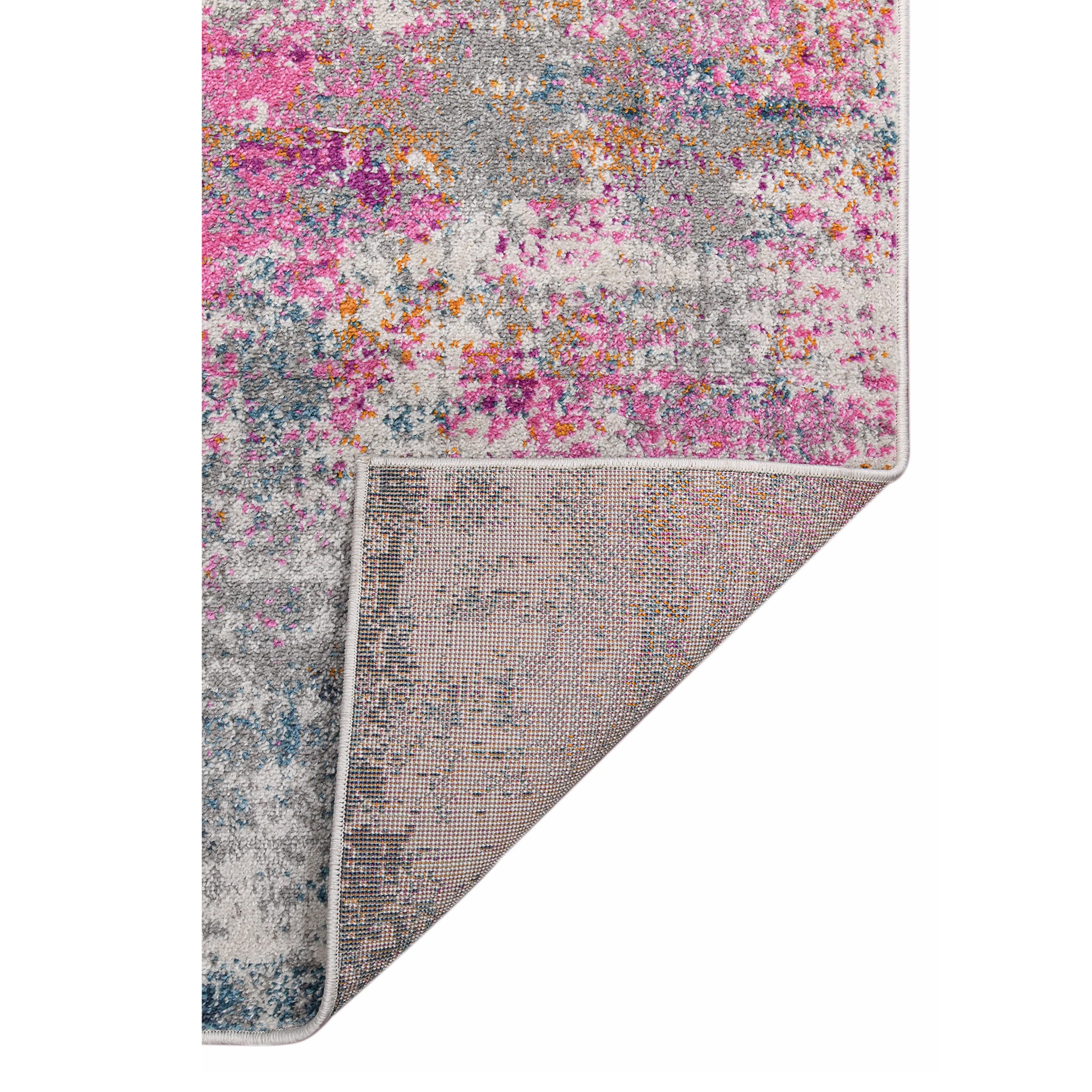 Red and Orange Synthetic Washable Rectangular Area Rug 5' x 7'