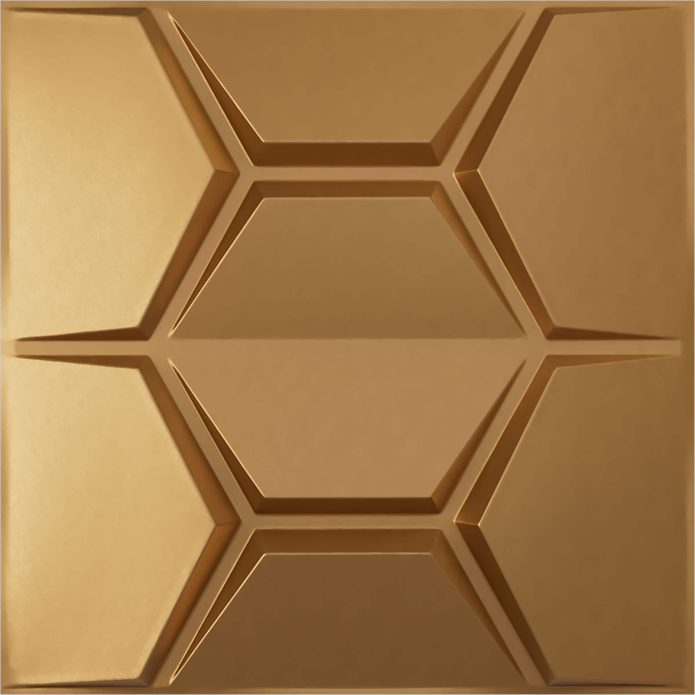 Ekena Millwork WP20X20CYBGL 19-5/8-in x 19-5/8-in Embossed Paintable/Stainable Gold PVC Geometric Wall Panel ( 2.67-sq ft )