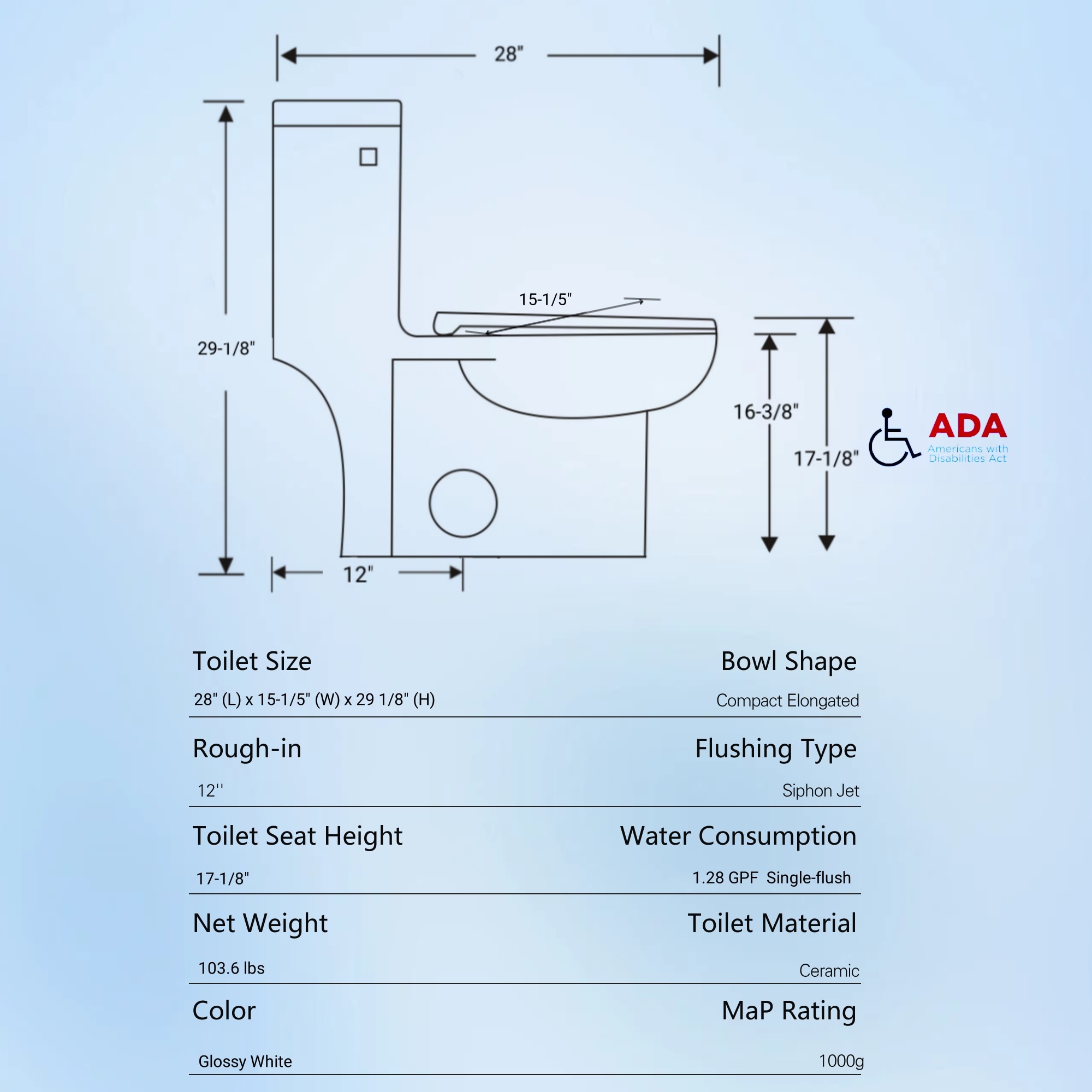 Mondawe MO-SL-T128 toilets - View #8