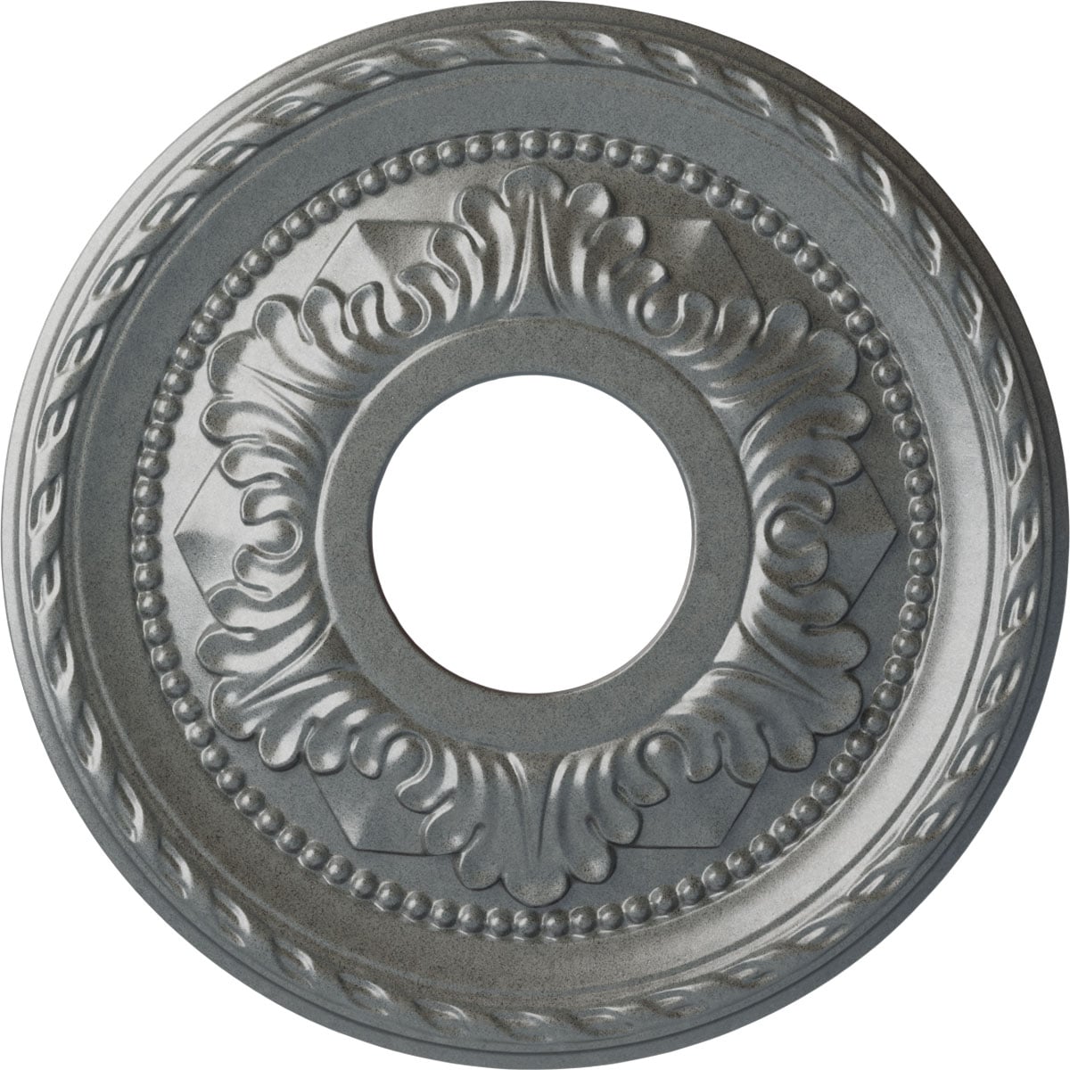 Ekena Millwork CM12PMPLS Palmetto 12.125-in W x 12.125-in L Painted Platinum Polyurethane Whole Ceiling Medallion