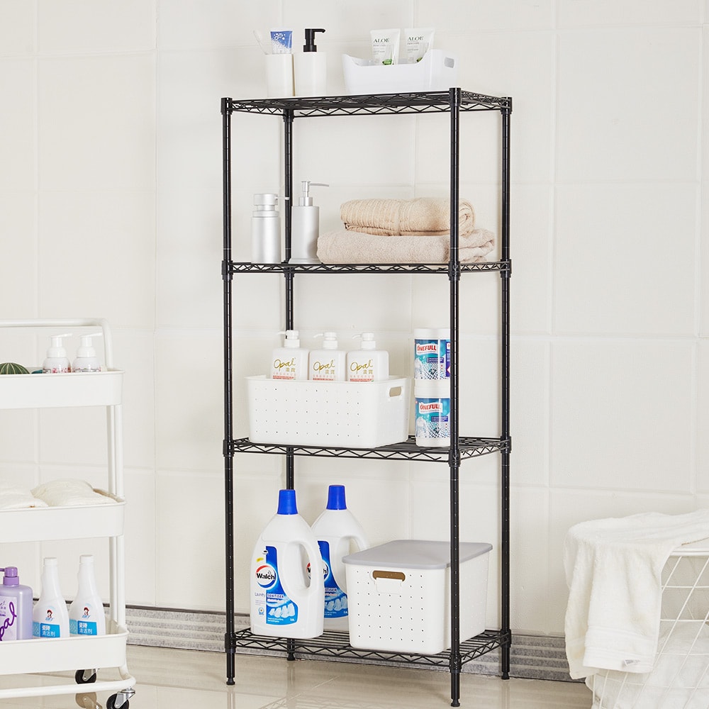 MZG Steel Heavy Duty 4-Tier Utility Shelving Unit (24-in W x 14-in D x ...