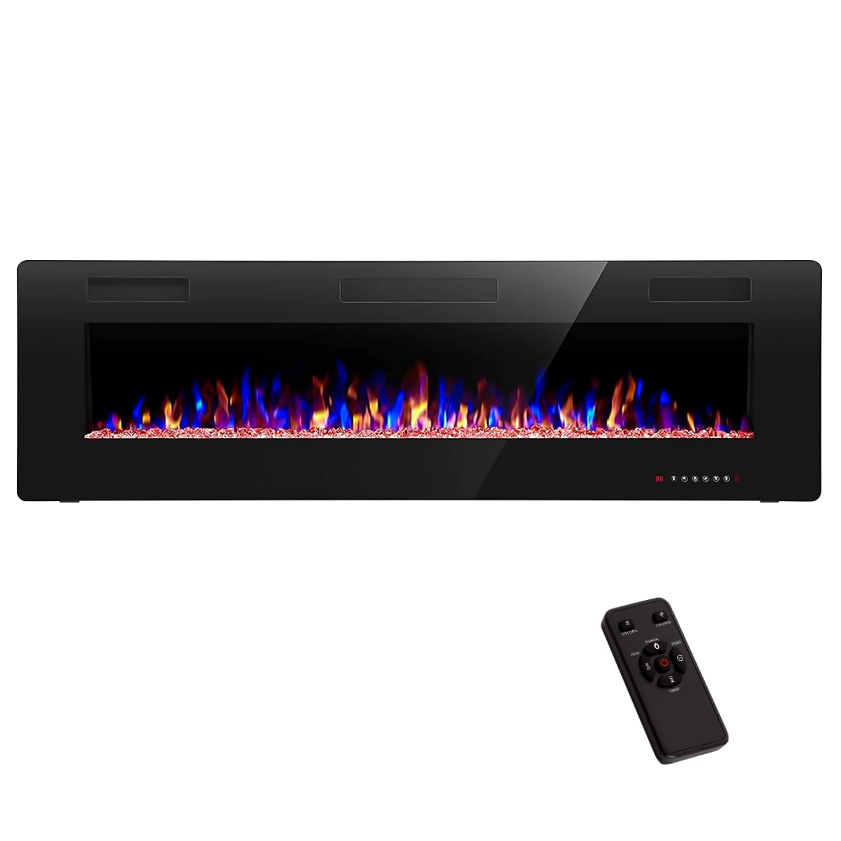 EdenDirect NLCD041921 68-Inches W Black Wall mount LED Wall-mount Electric Fireplace with Remote Control Included