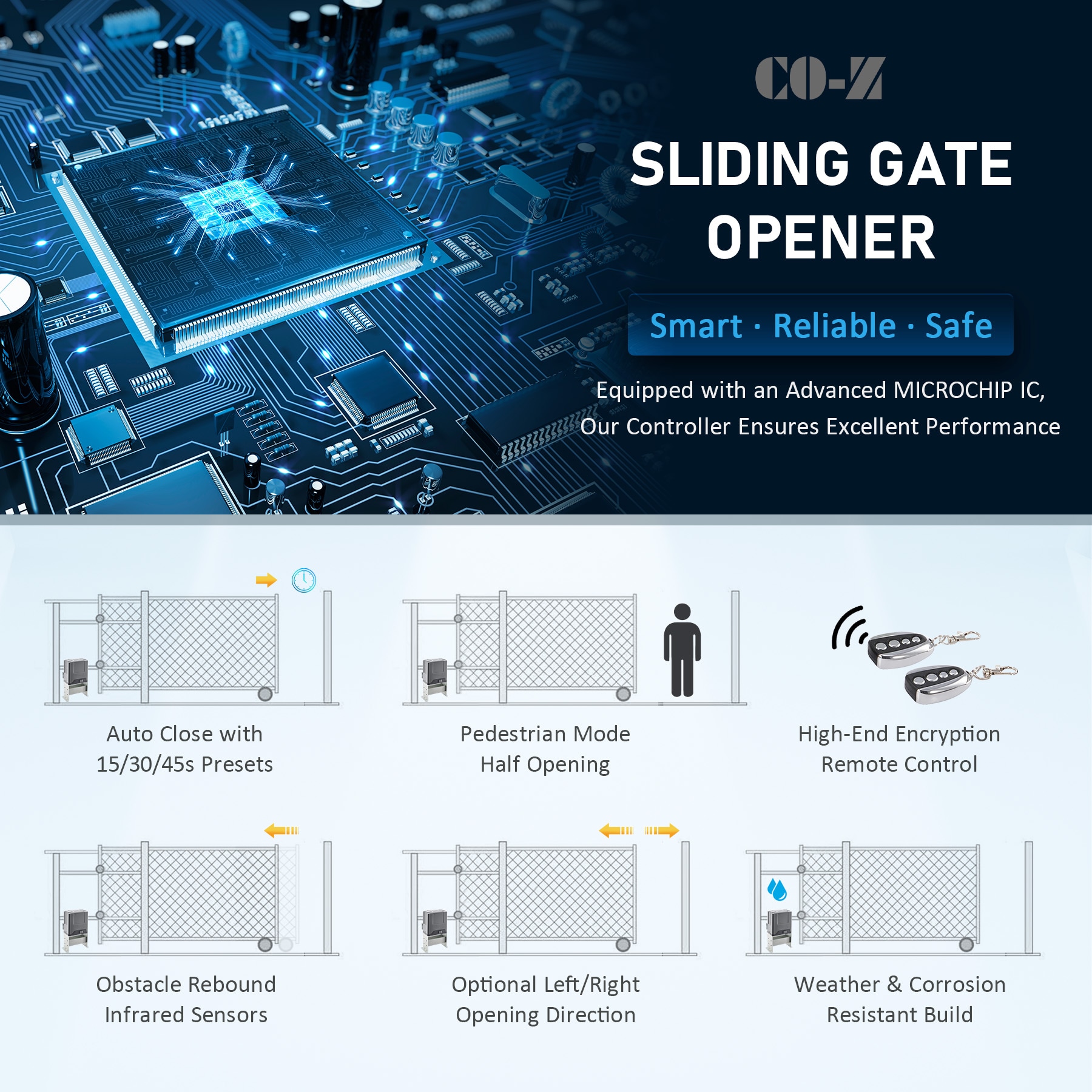 CO-Z SGO-5500-00 Gate-Opener-Kits - View #7
