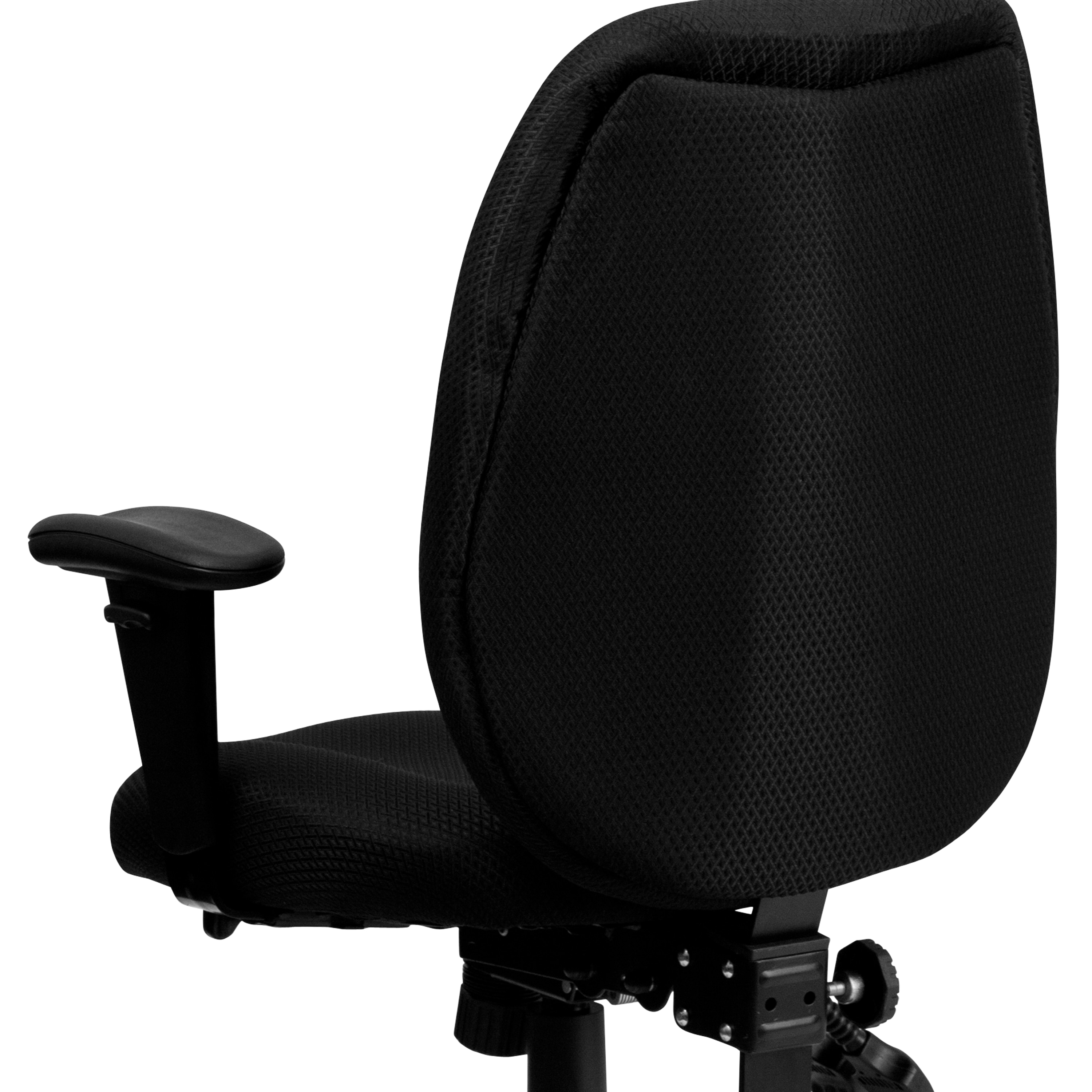 ErgoFlex High Back Executive Swivel Chair with Lumbar Support, Black Nylon