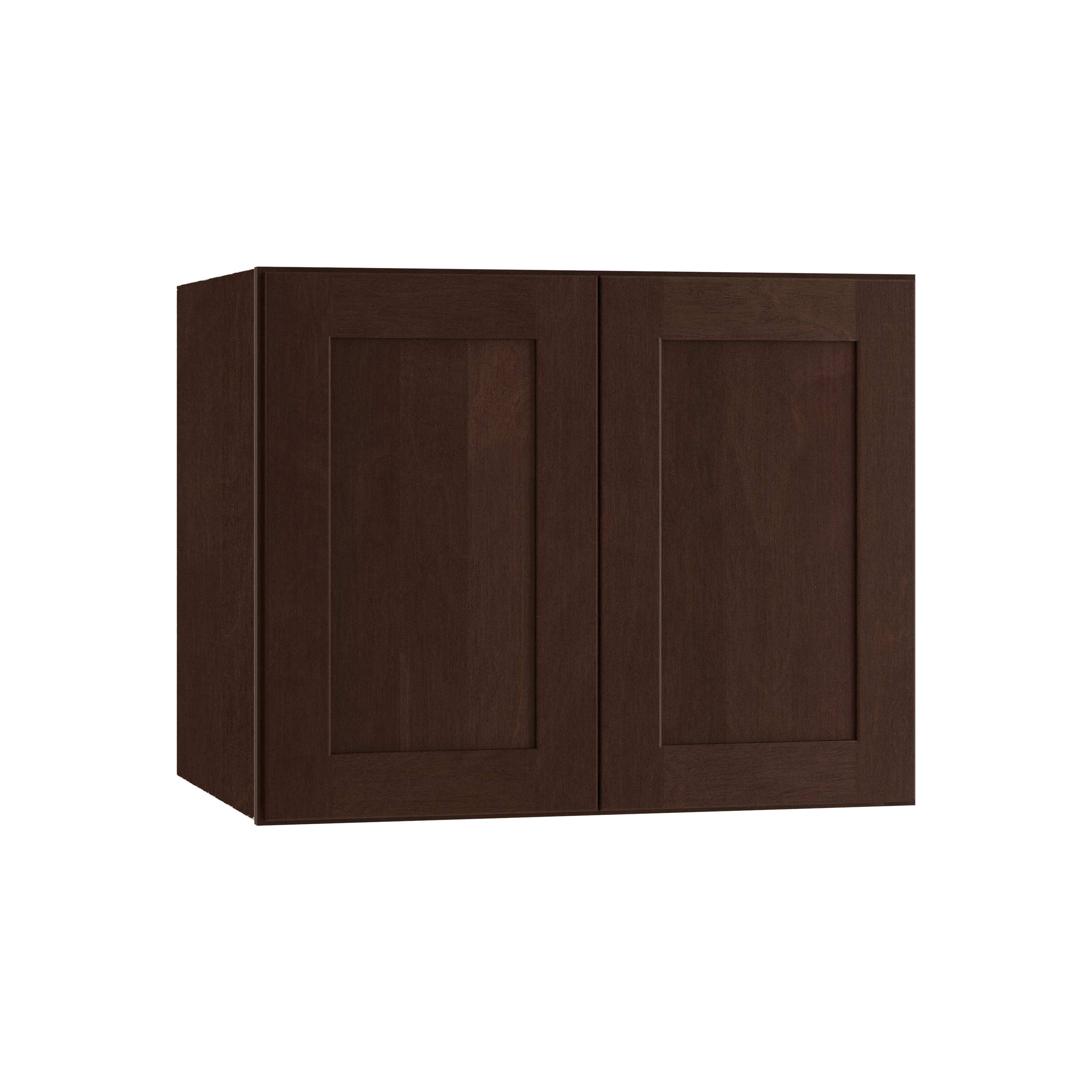 Luxxe Cabinetry W362424-FMG Fairfax 36-in W x 24-in H x 24-in D Mesquite Wall Fully Assembled Plywood Cabinet (Recessed Panel Shaker Door Style)