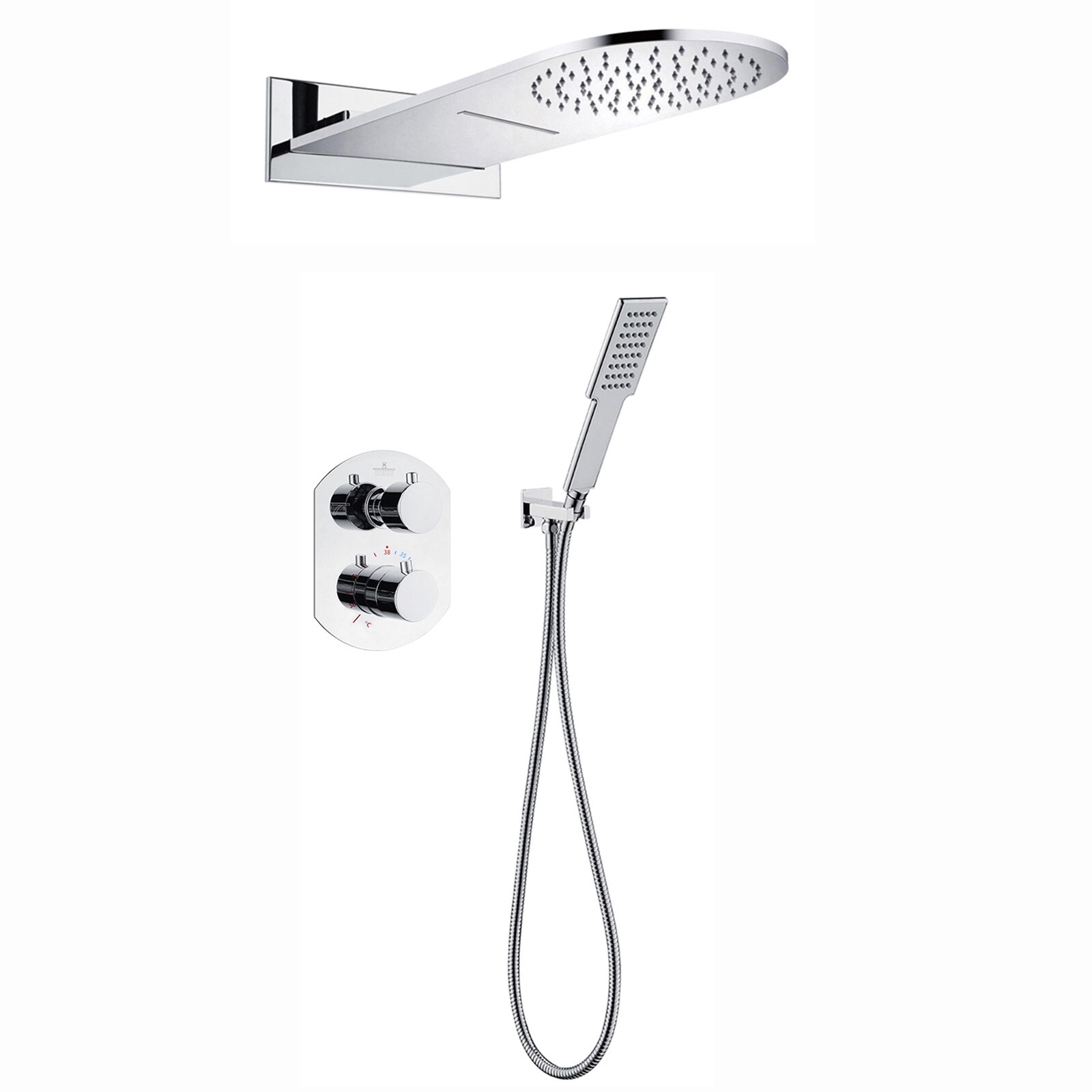 BWE A-98012-C A-98012 Shower Faucet Polished Chrome ( Cartridge Valve Included )